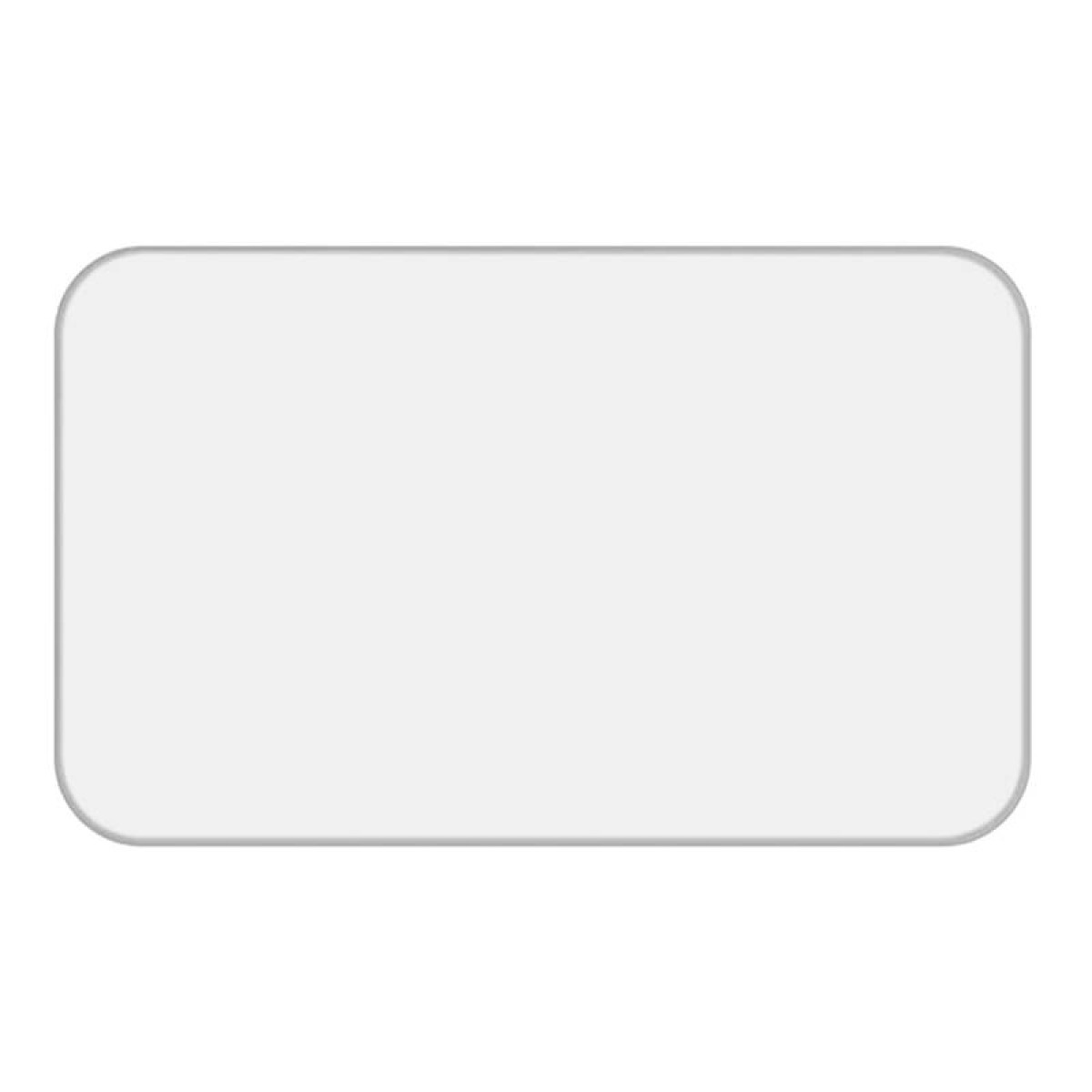 Biały prostokąt z zaokrąglonymi rogami na białym tle.