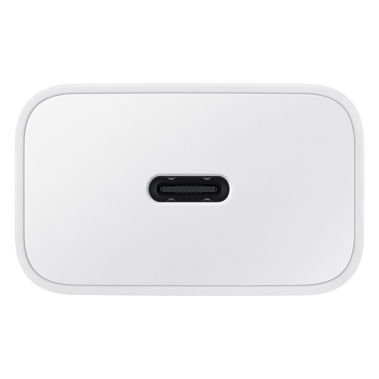 Chargeur blanc avec port USB-C.
