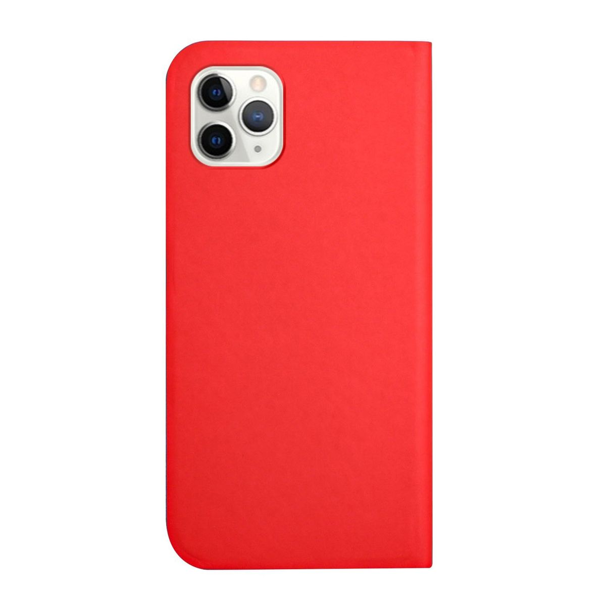 Eine rote Handyhülle mit Kameraausschnitten. Das Telefon ist nicht sichtbar.