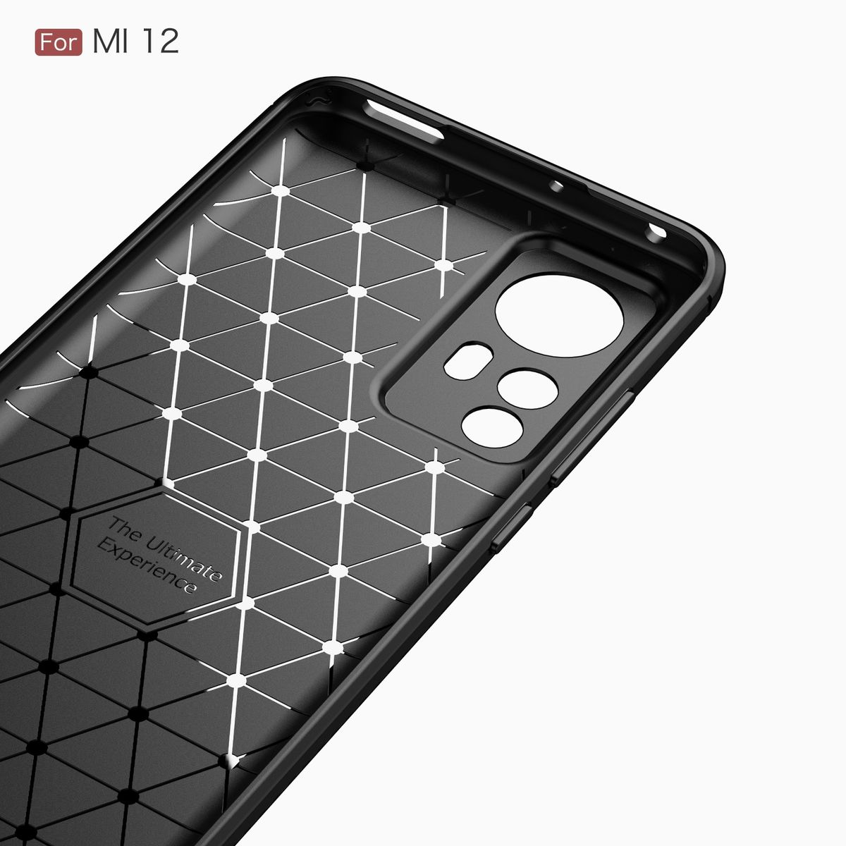 Schwarze Handyhülle innen mit Wabenmuster. Für MI 12.