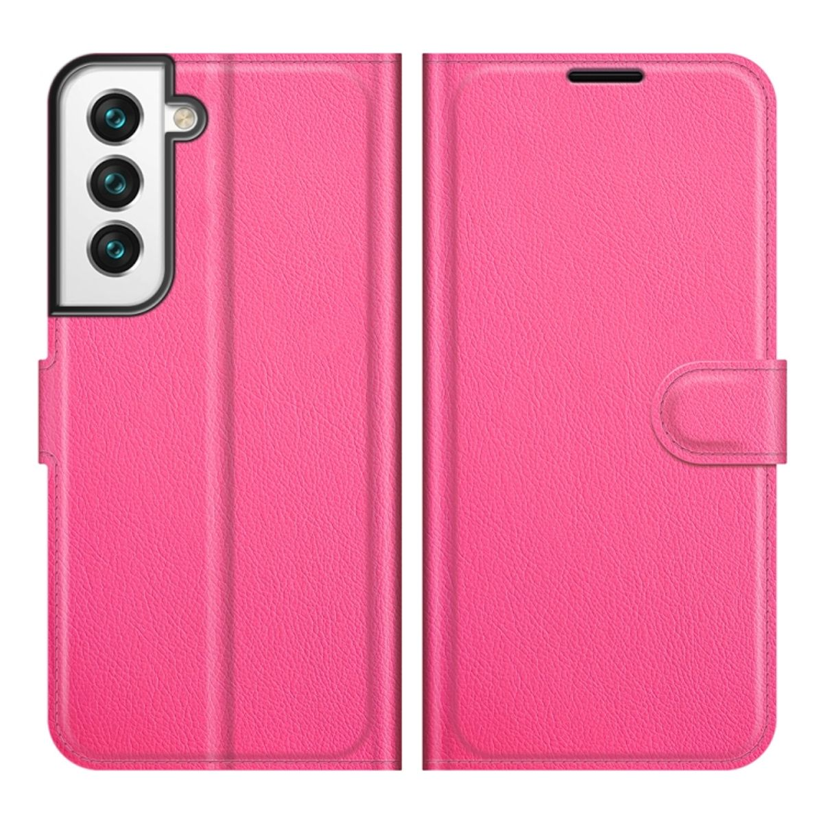 Rosa Handyhülle mit Display. Telefonbildschirm zeigt rosa Bild.