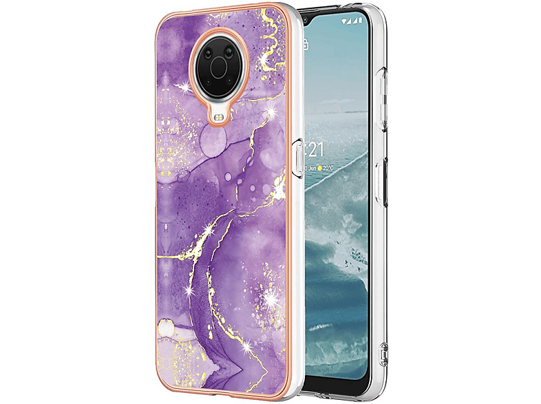 Custodia Protettiva König Design In Ecopelle Nera Per Nokia G10 E G20, Con Interno In Silicone, Pieghevole A 90°/180°, Sottile