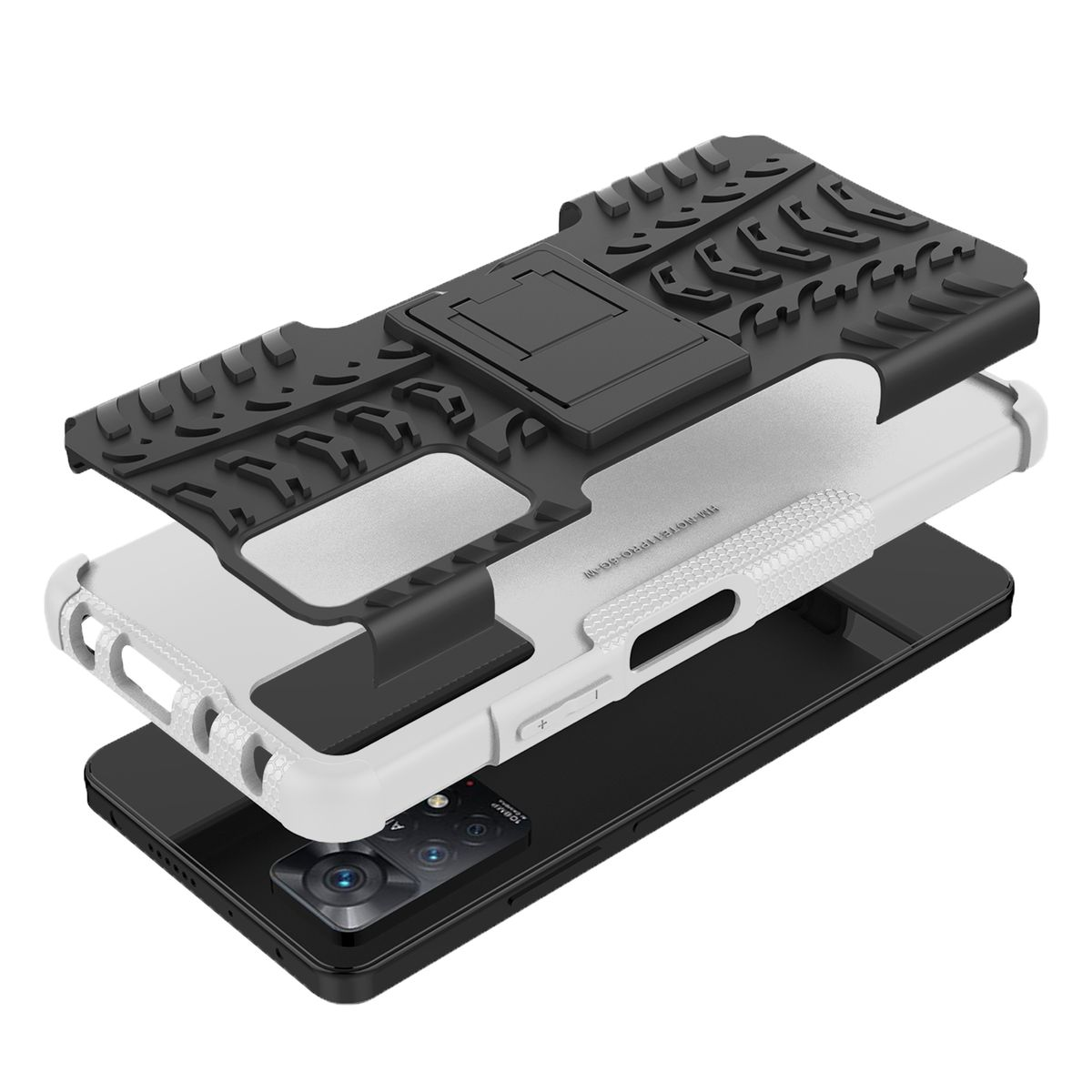 Handyhülle mit Telefon im Inneren und mehrschichtigem Design.