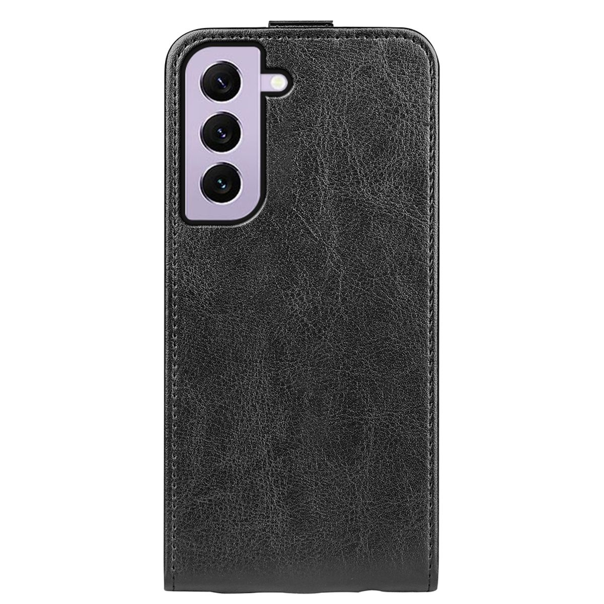 Eine schwarze Handyhülle mit einem Telefon darin. Es hat eine Öffnung für die Kameras.