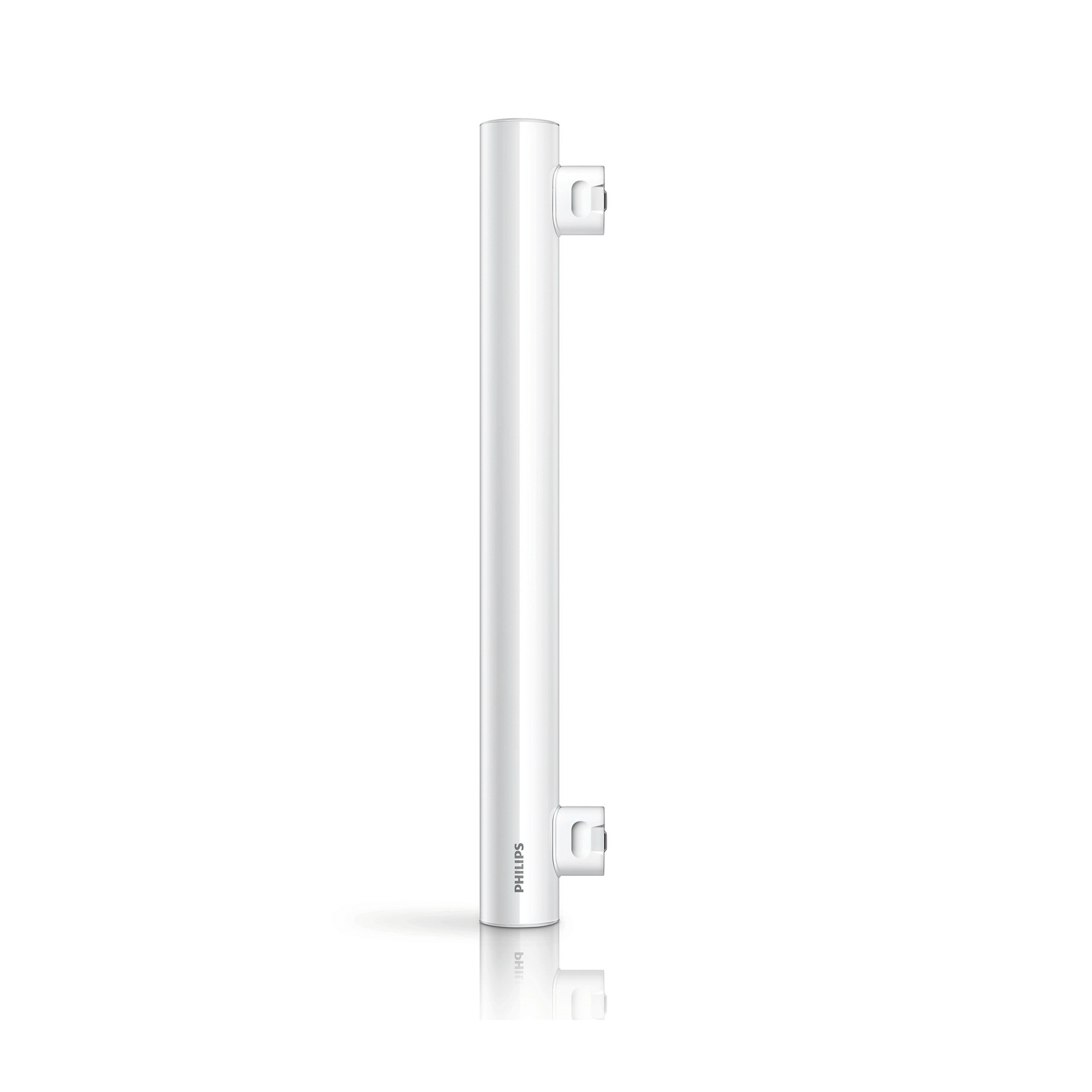 A white Philips cylindrical light fixture with two rounded ends. The Philips logo is at the bottom.