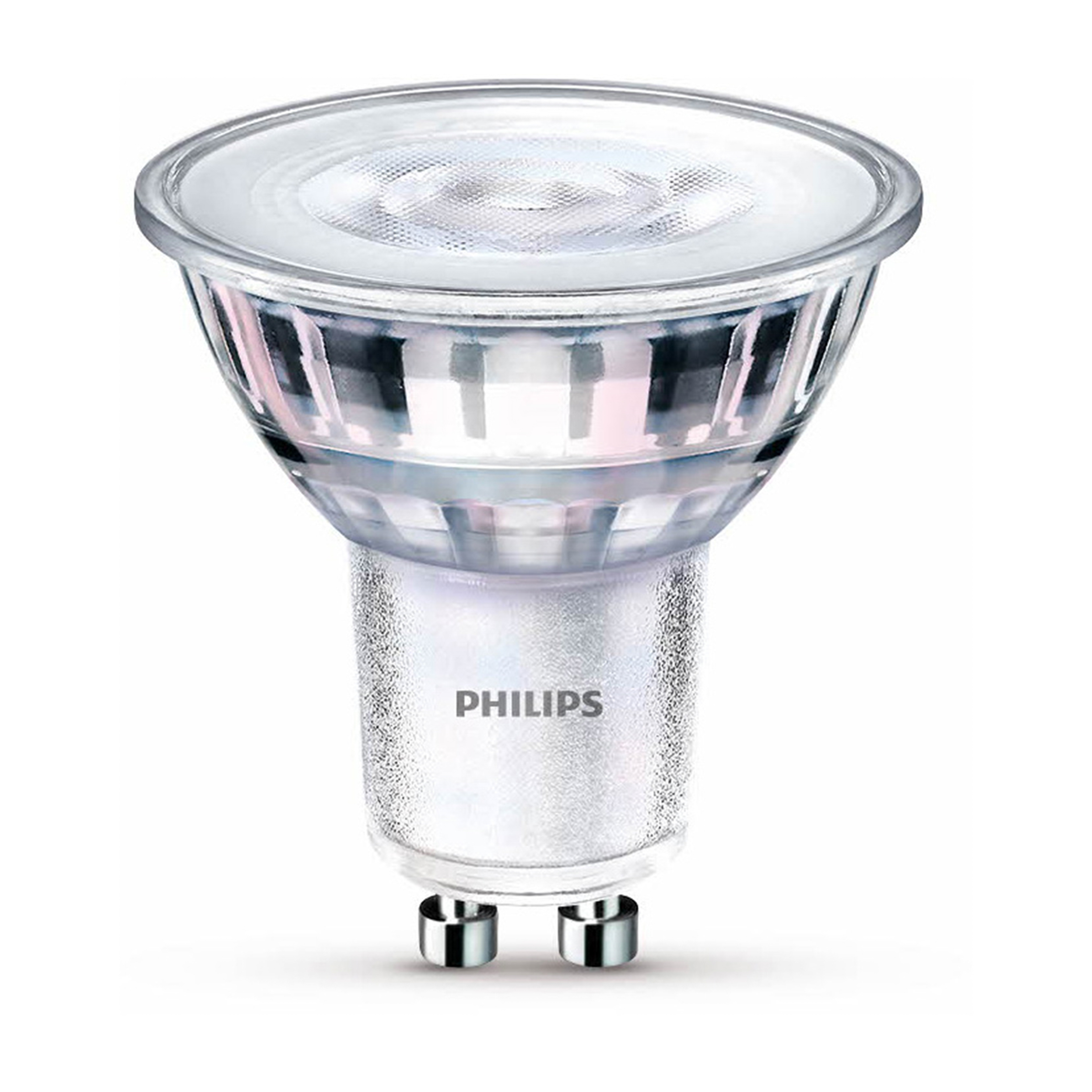 Een Philips LED lamp. Heldere lamp met twee zilveren pinnen.