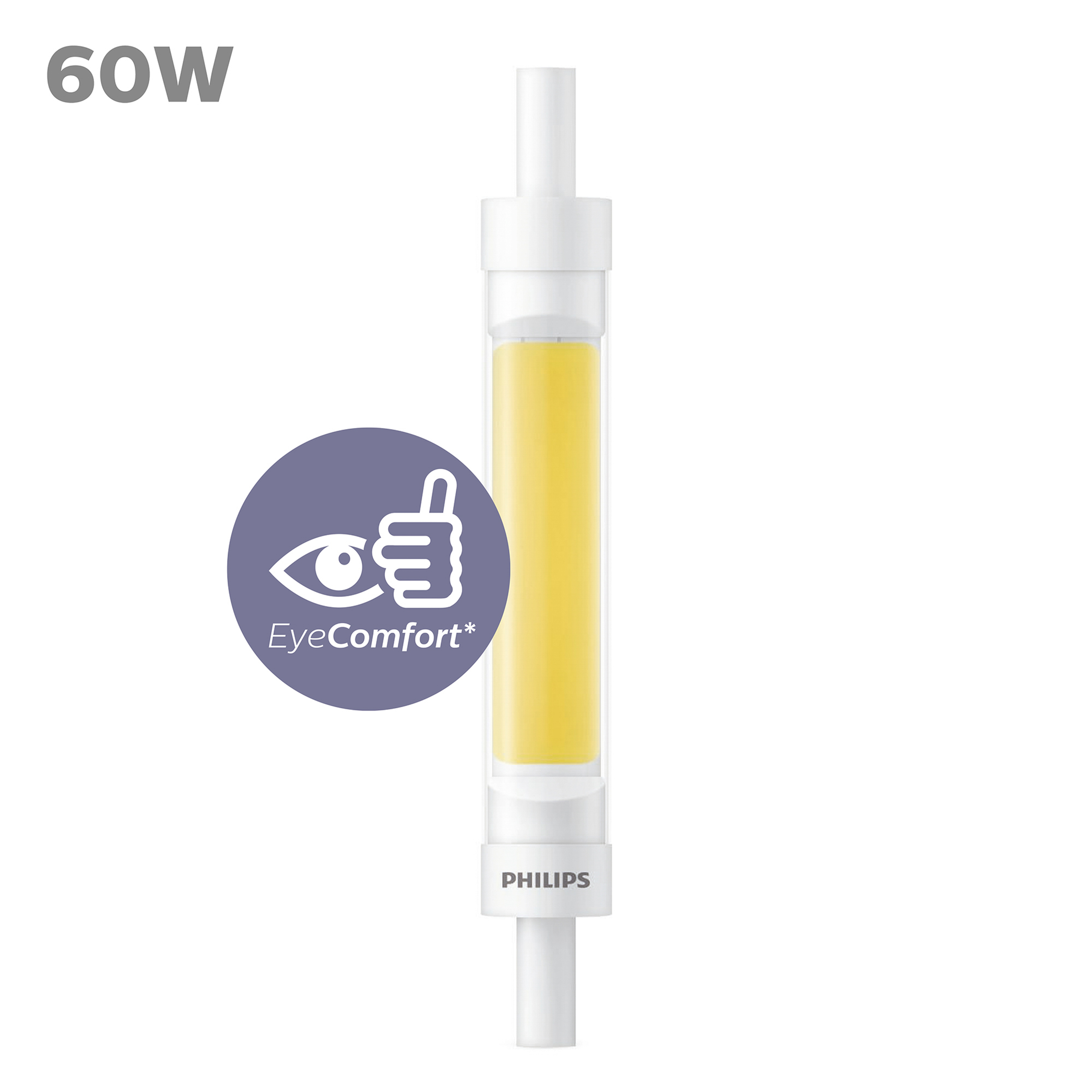 Ampoule Philips avec un centre jaune, 60W.