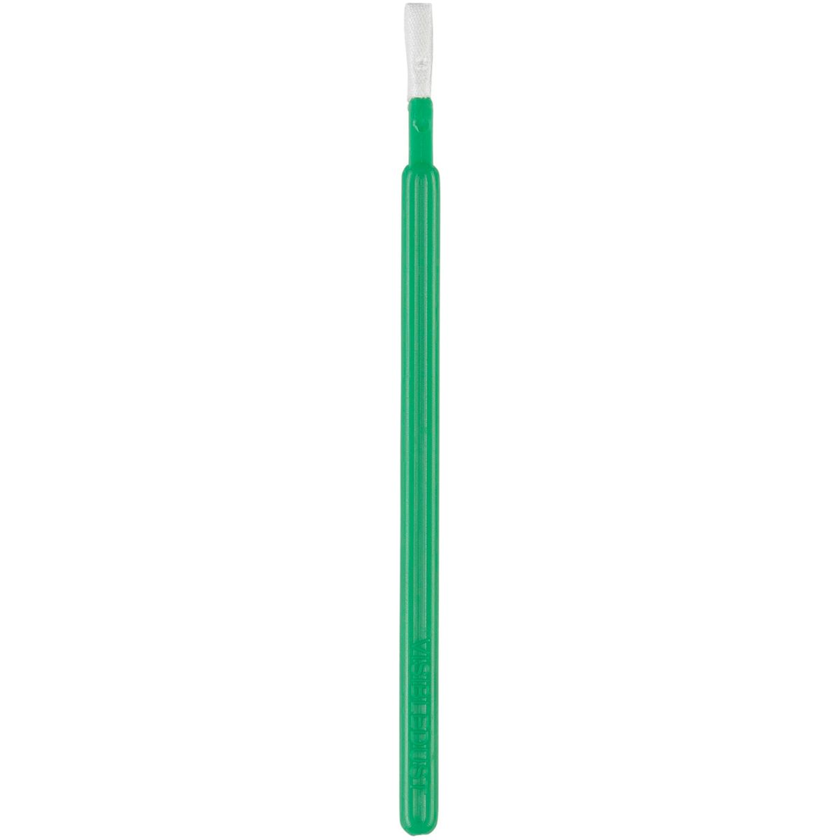 Grüner Mikroapplikator mit weißer Applikatorspitze vor schlichtem weißem Hintergrund.