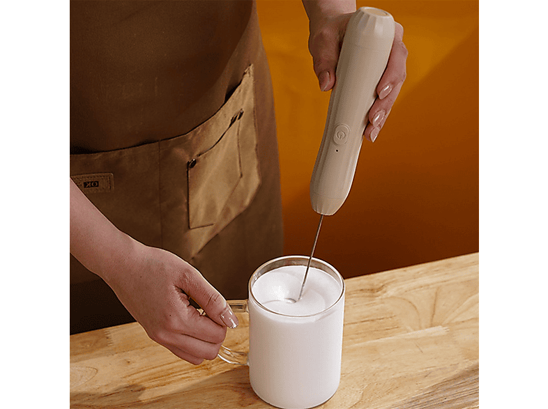 PNUATICM Milchaufschäumer, Handgerät, Handmixer braun (5 Watt)