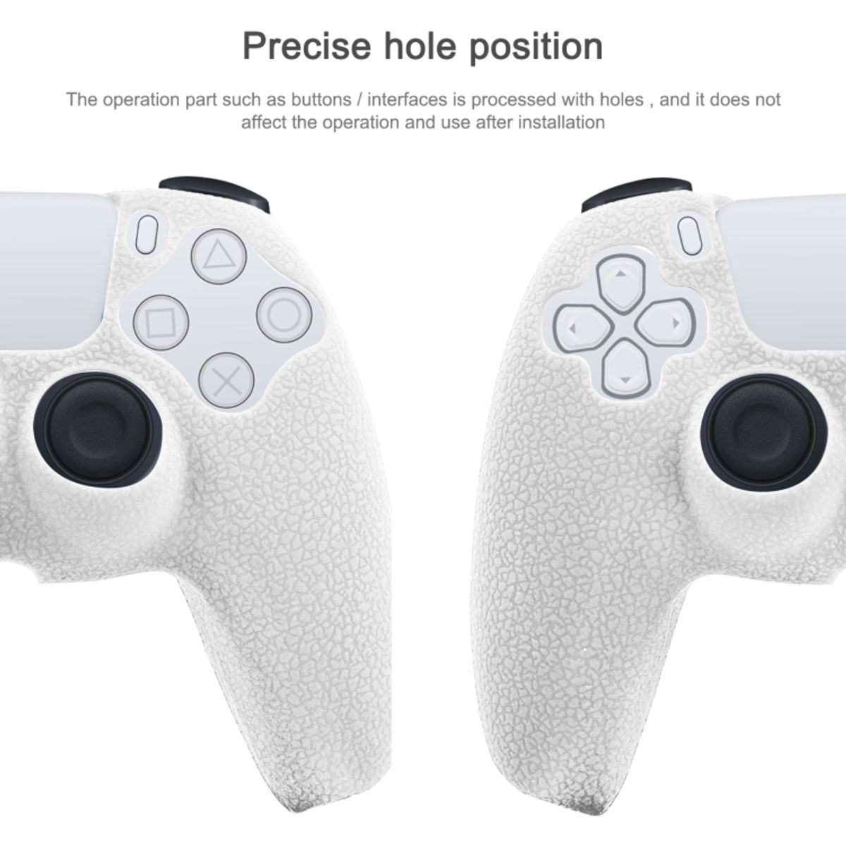 Zwei weiße Controller für eine Spielkonsole. Die Knöpfe sind auf beiden Controllern sichtbar.