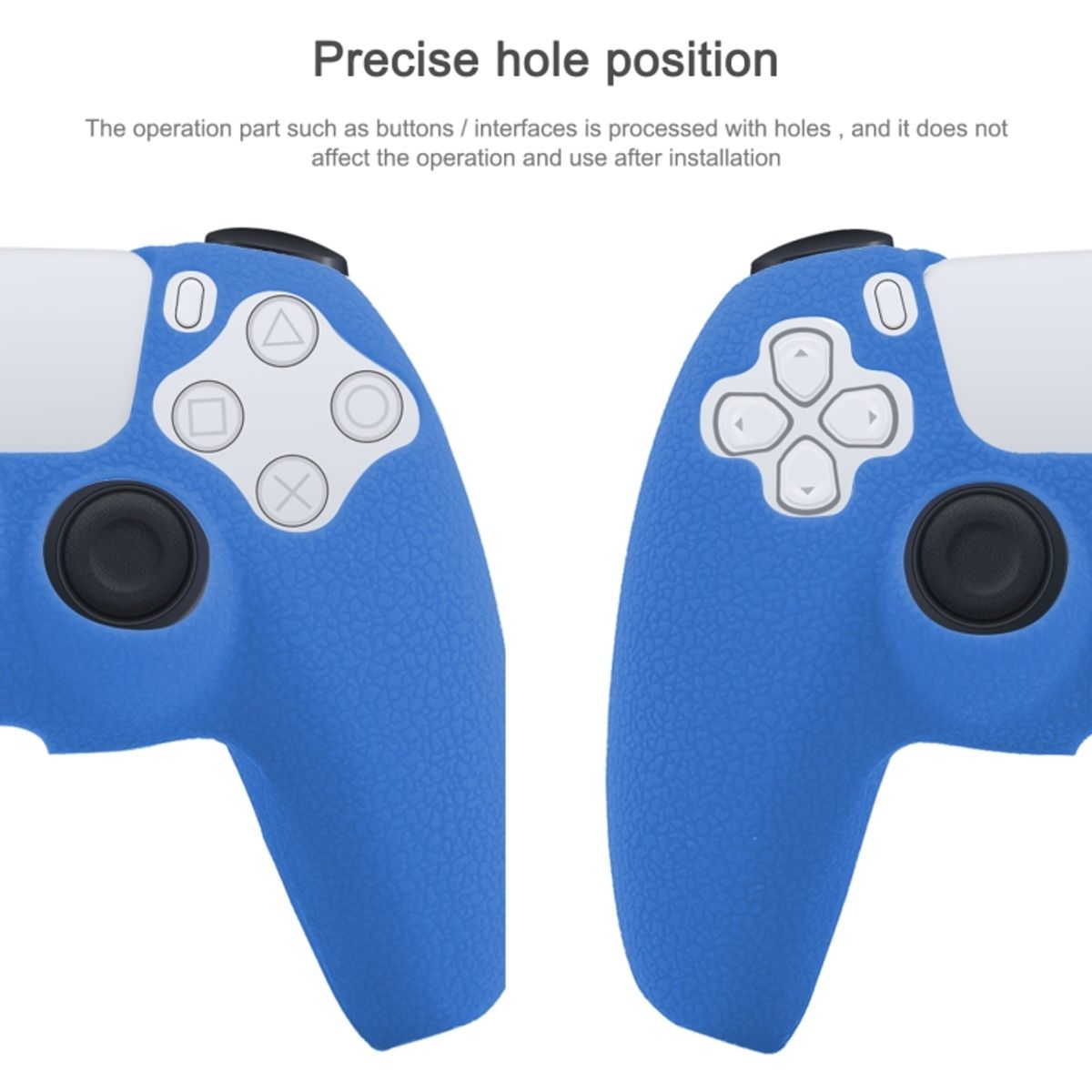 Zwei blaue Gamecontroller-Abdeckungen mit Knöpfen und Griffdesign.