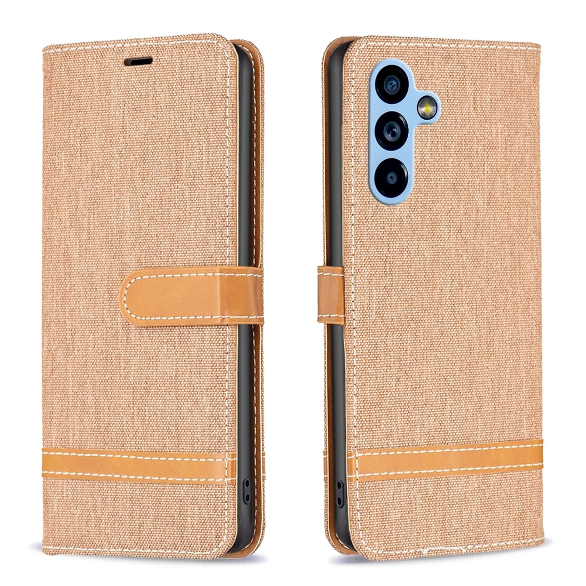 Beige Handyhülle im Wallet-Design. Mit Magnetverschluss.