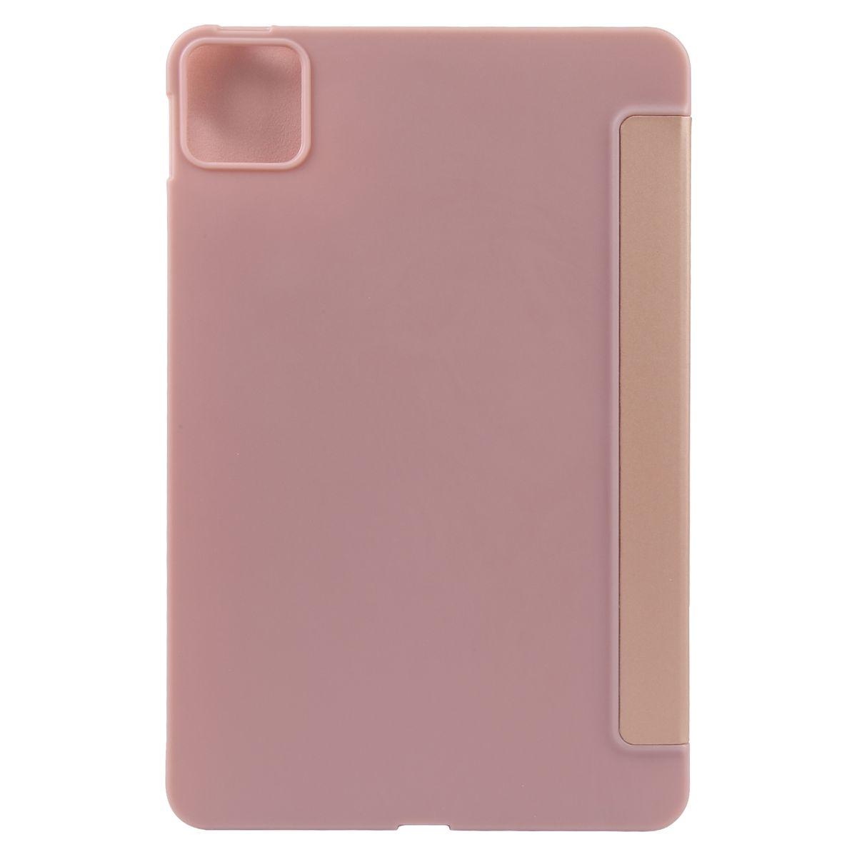 Rosa Tablet-Hülle, zeigt die Rückseite und die Seite, mit einer Standfunktion.