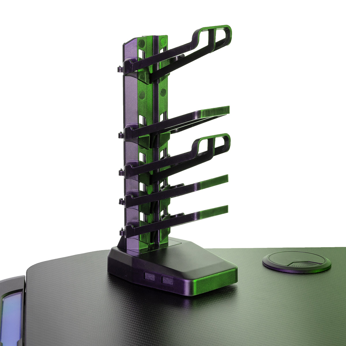 Mesa de escritorio gaming - MC-HAUS GAMEPLAY CARBON, madera y acero, 60 cm x 140 cm, Rojo