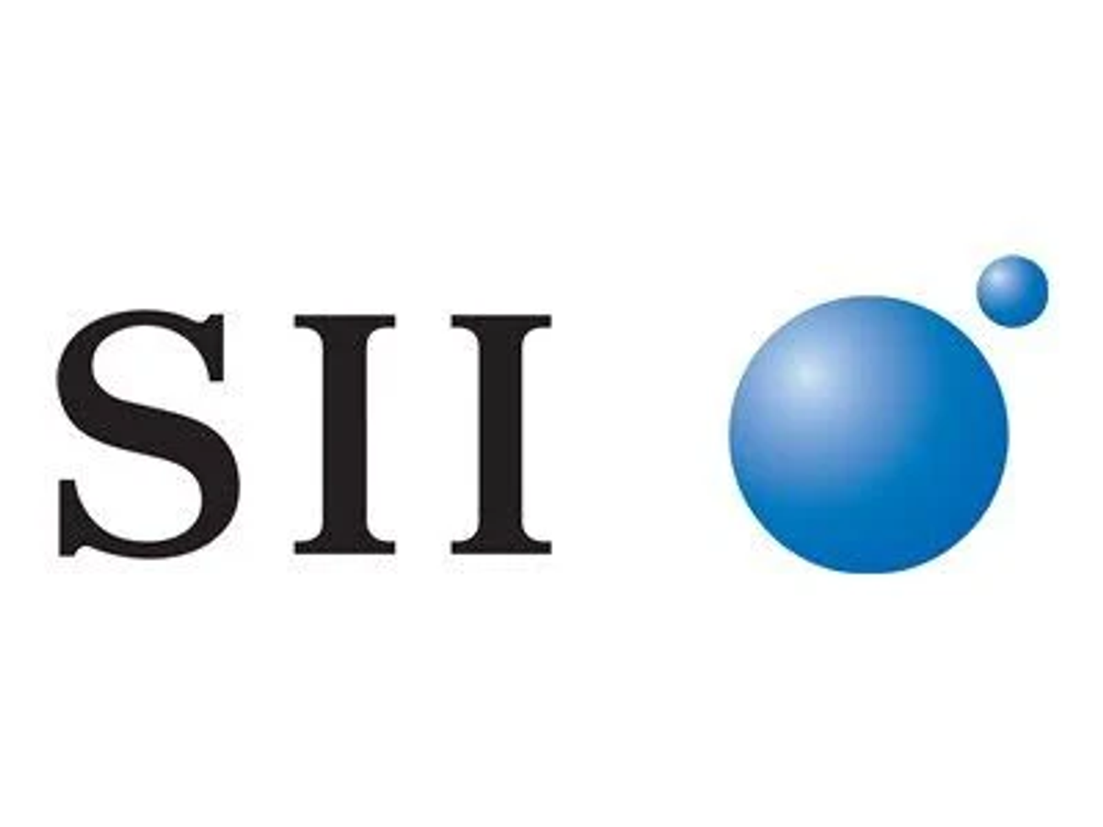 SII-Logo: Schwarzer 'SII'-Text neben einer blauen Kugel mit einer kleineren.