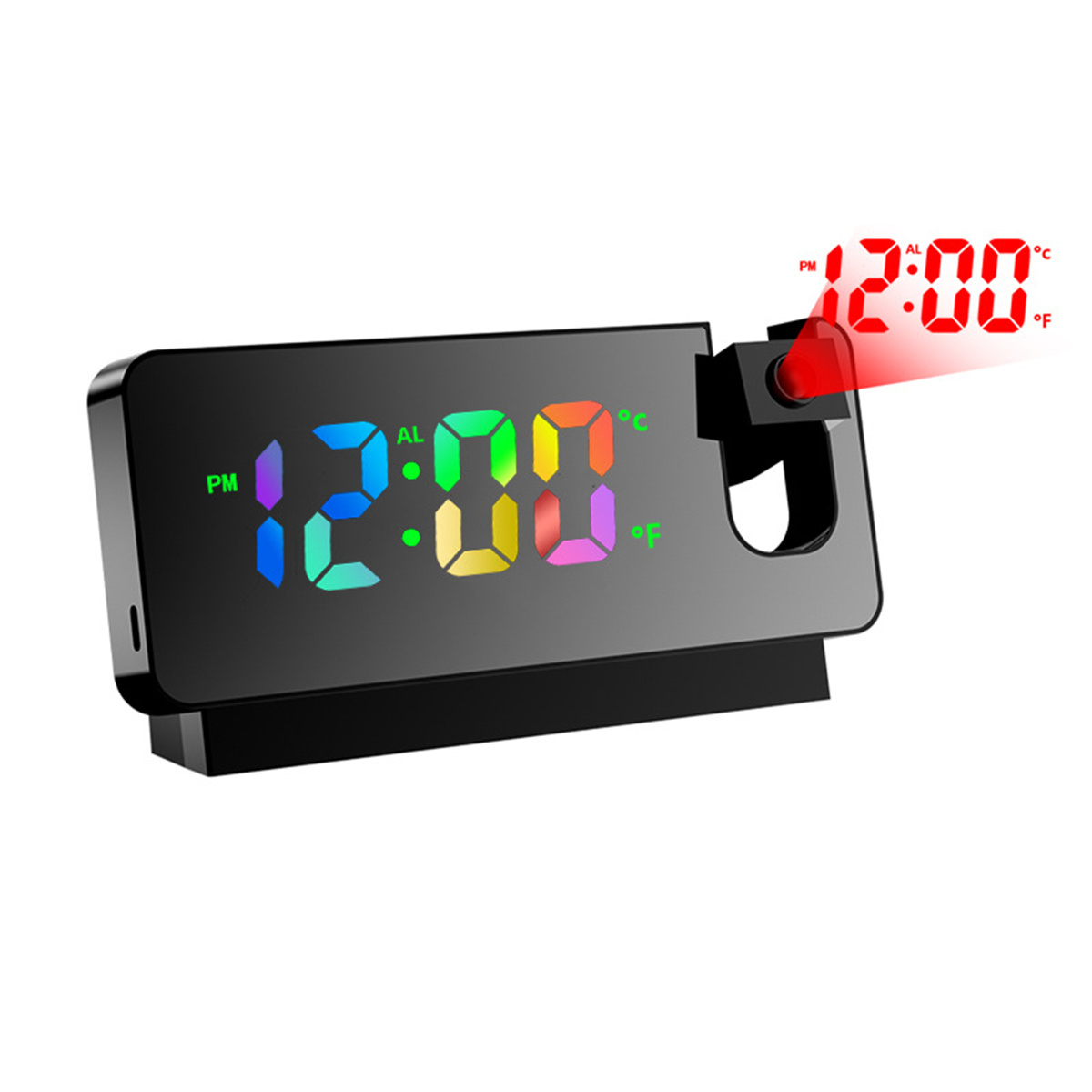 Digitaler Wecker. Zeigt die Zeit in mehreren Farben an, projiziert die Zeit an die Wand.