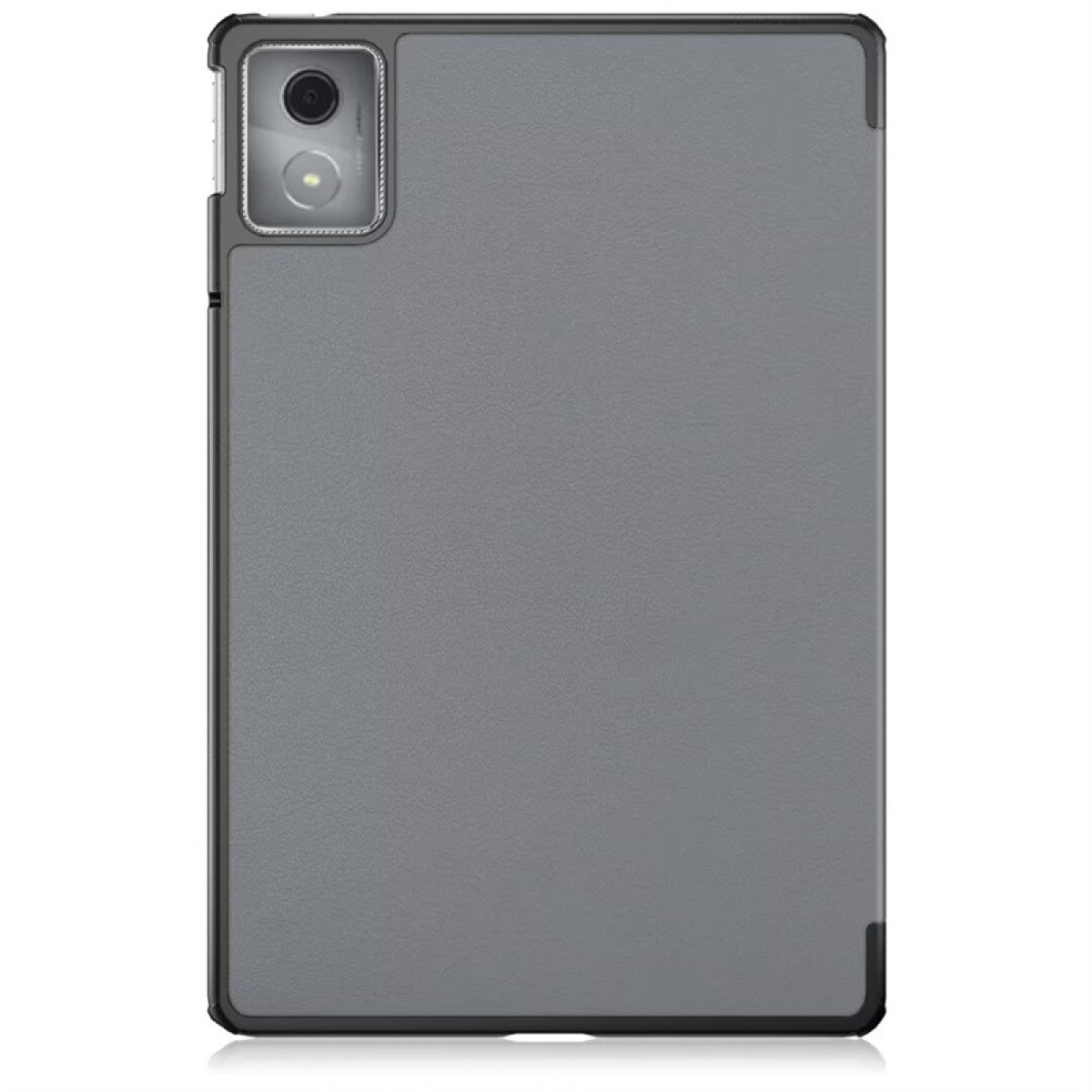 Graues Tablet mit Kamera und schwarzem Rahmen.