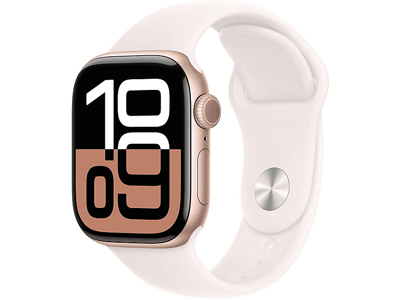 APPLE S10 GPS 42 ROSE ALU BLUSH S/M Smartwatch Aluminium Fluorelastameter, 130 - 180 mm, Roségold