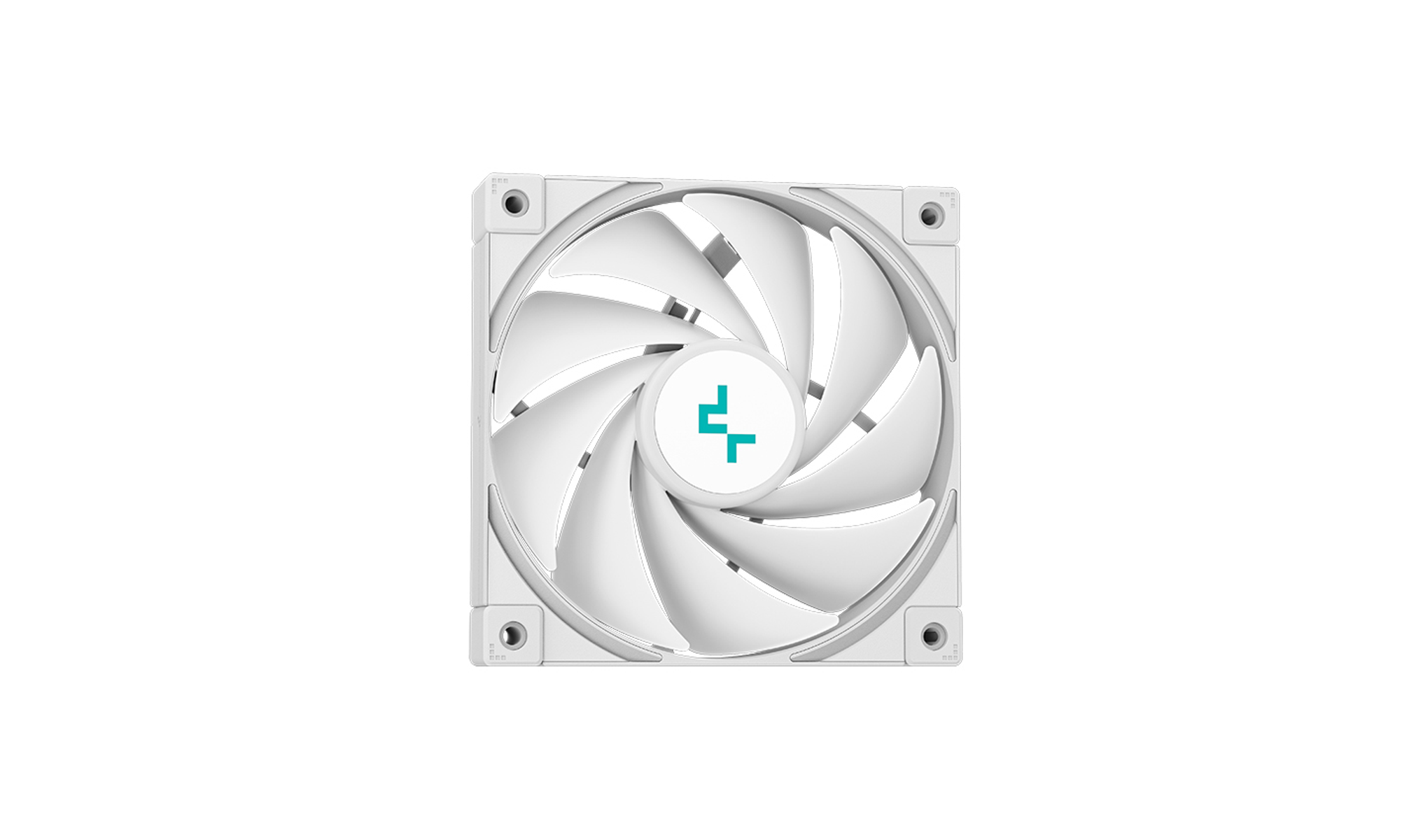 White computer fan with the Deepcool logo in the center.