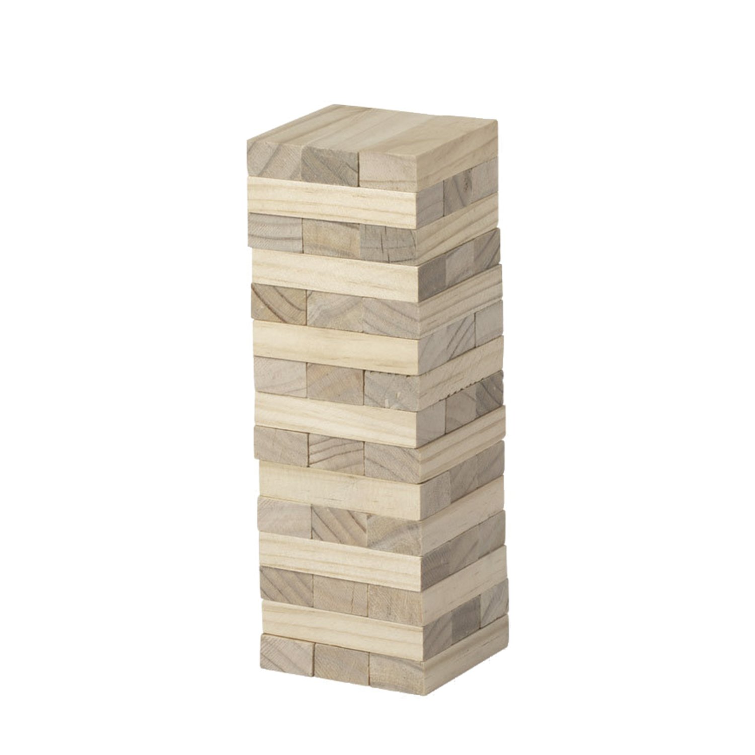 Stapel Holzblöcke als Turm angeordnet. Hellbraune Farbe.