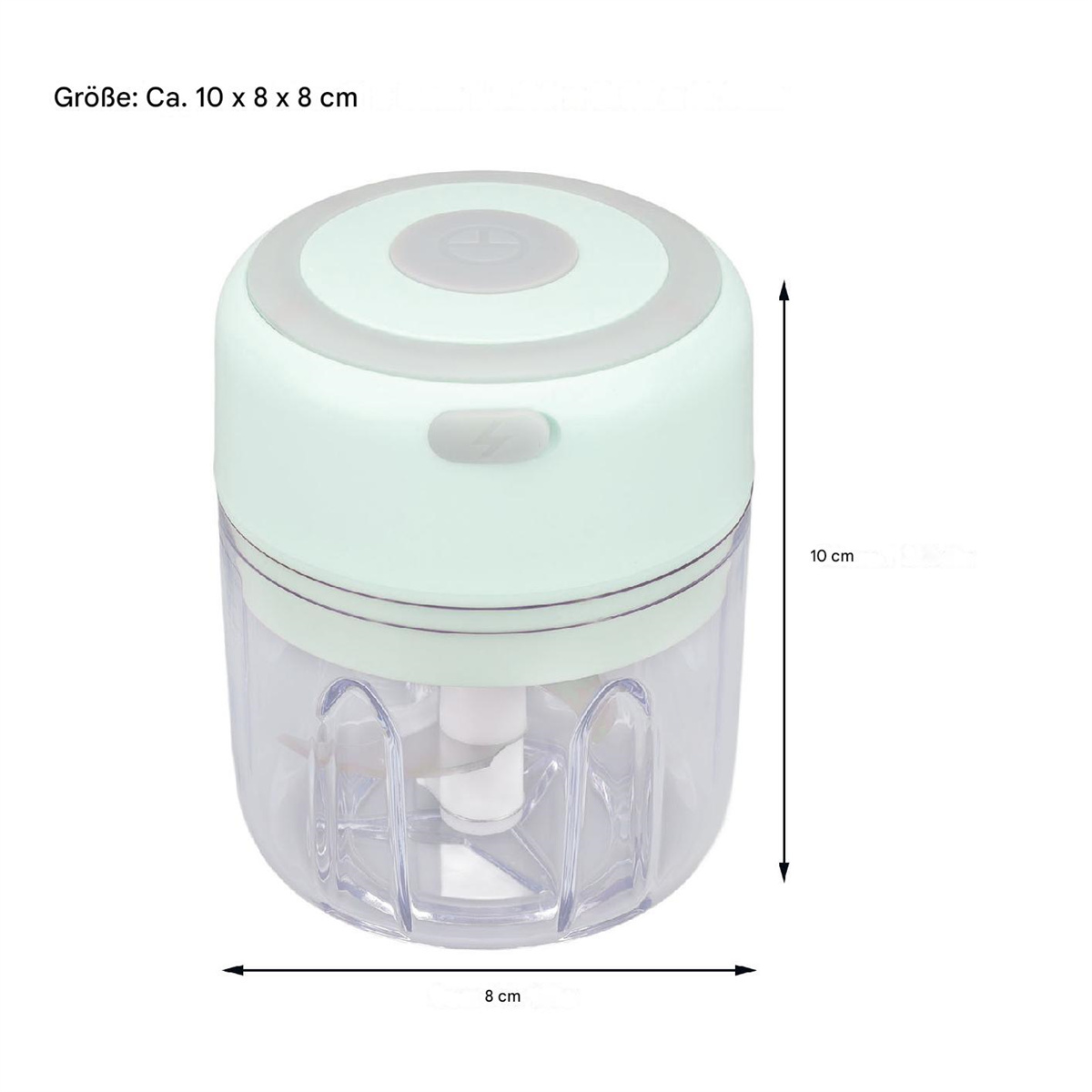 Grüner und weißer Küchenmixer. Weißer Hintergrund.