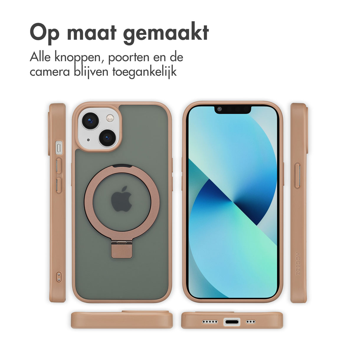 Handyhülle mit Magnetring und Telefon. Die Hülle ist für Kamera und Knöpfe offen.