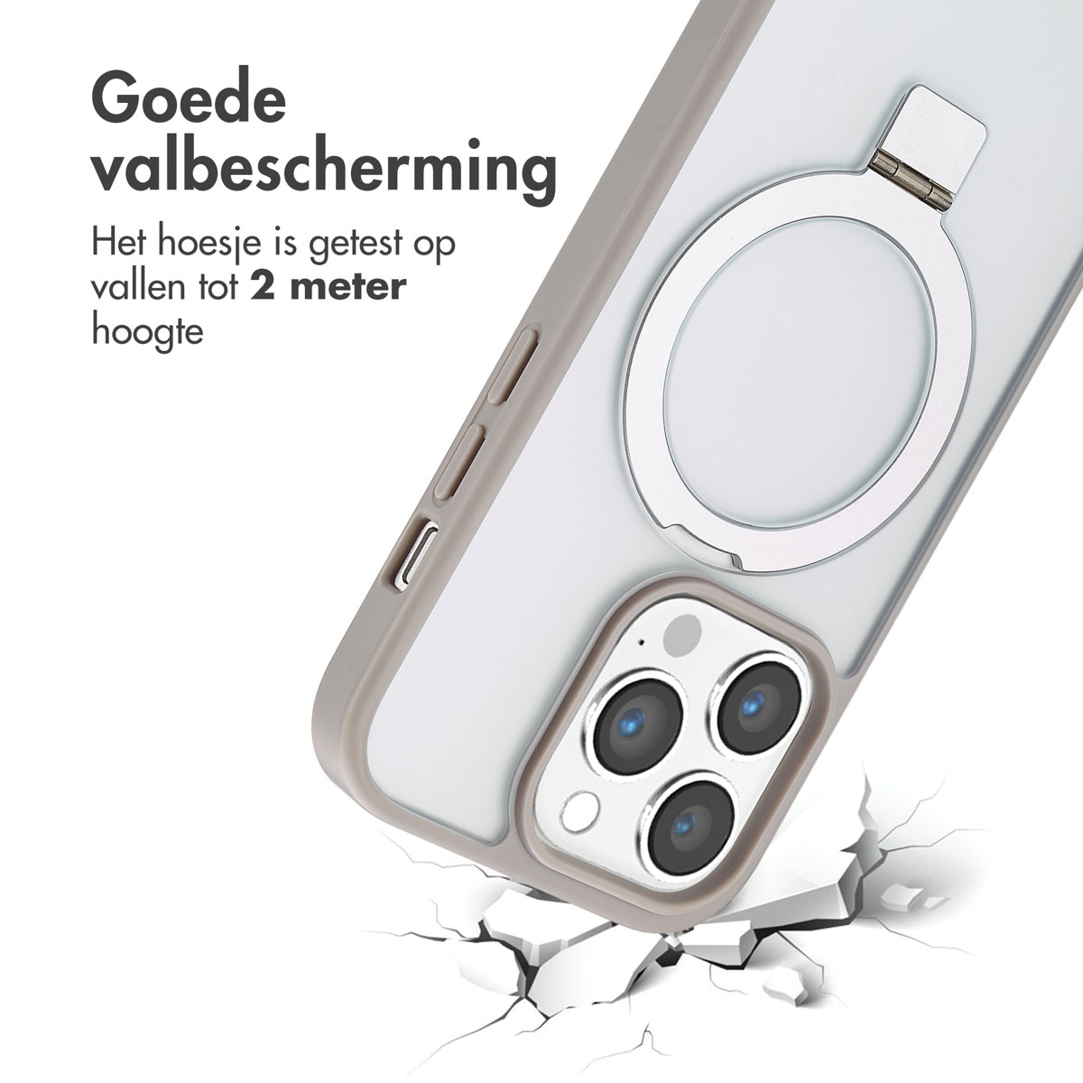 Coque de téléphone avec anneau magnétique. Protège des chutes jusqu'à 2 mètres.
