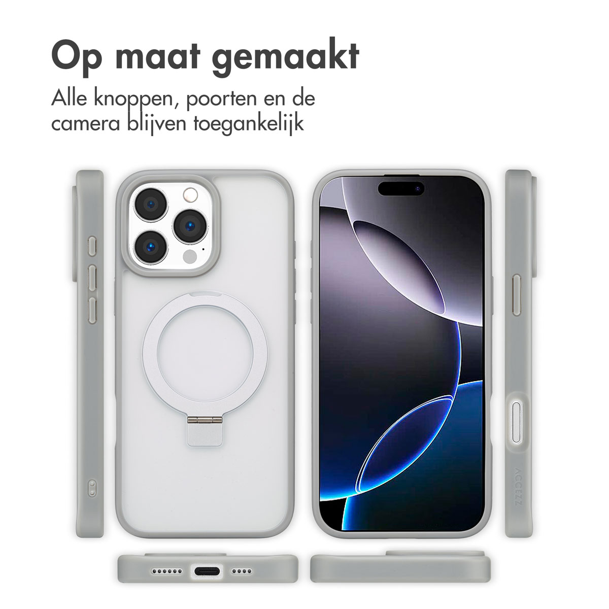 ACCEZZ Protettiva SH00081240 Custodia per Apple Smarphone, Grigio