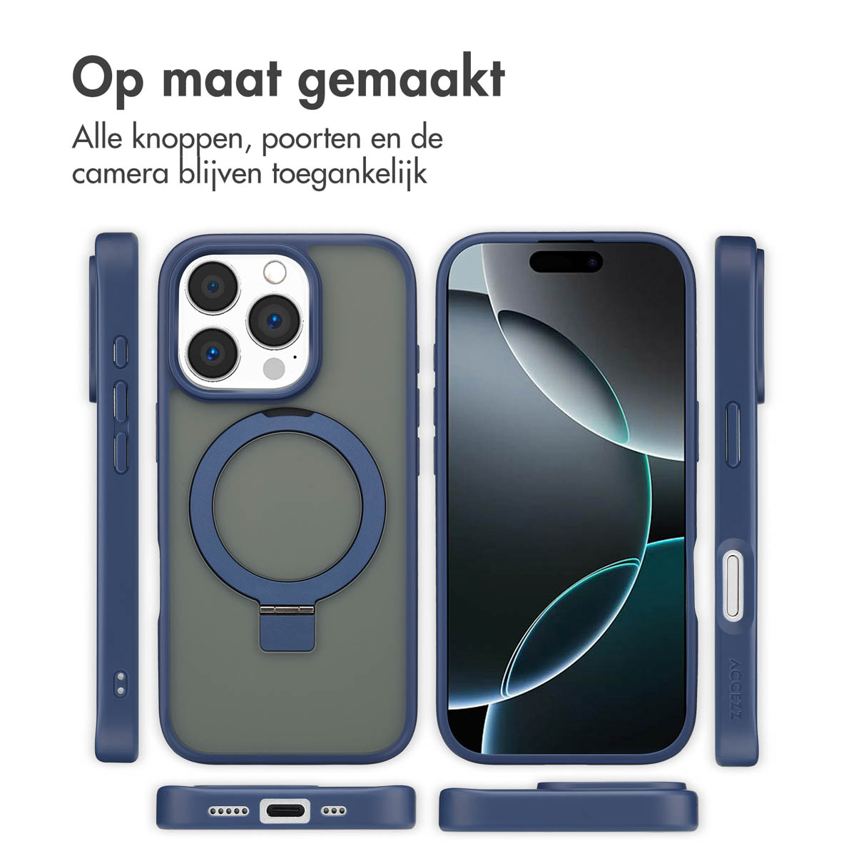 ACCEZZ Coque arrière compatible avec iPhone 16 Pro Étui de Téléphone voor Apple iPhone 16 Pro Bleu