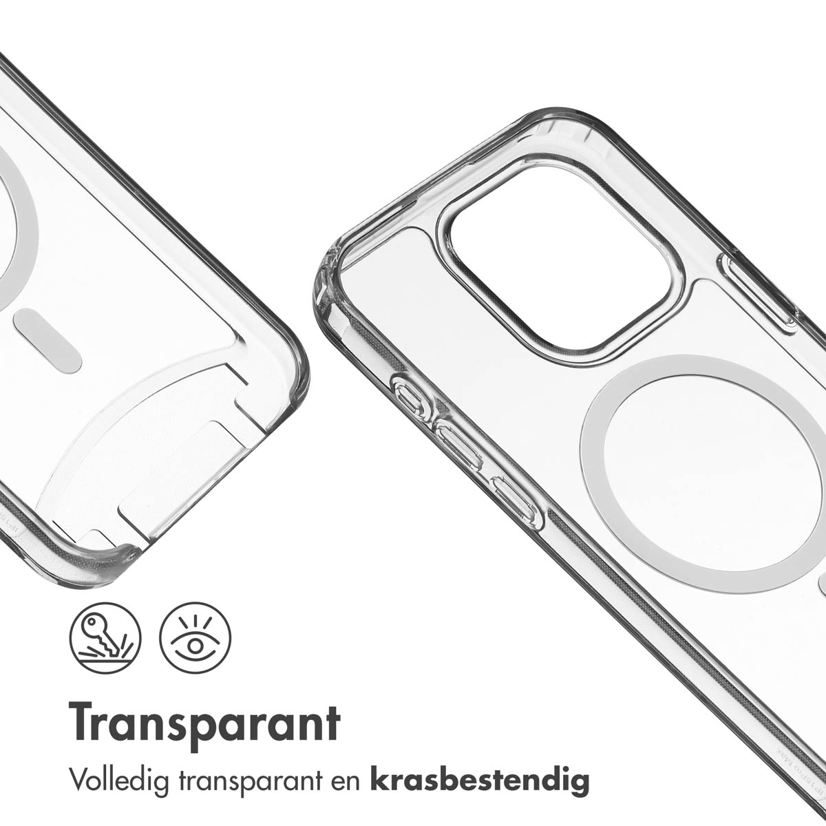 IMOSHION MagSafe Backcover met afneembaar koord adatta per Apple iPhone 15 Pro Max Custodia MagSafe con cordino per iPhone 15 Pro Max, Trasparente