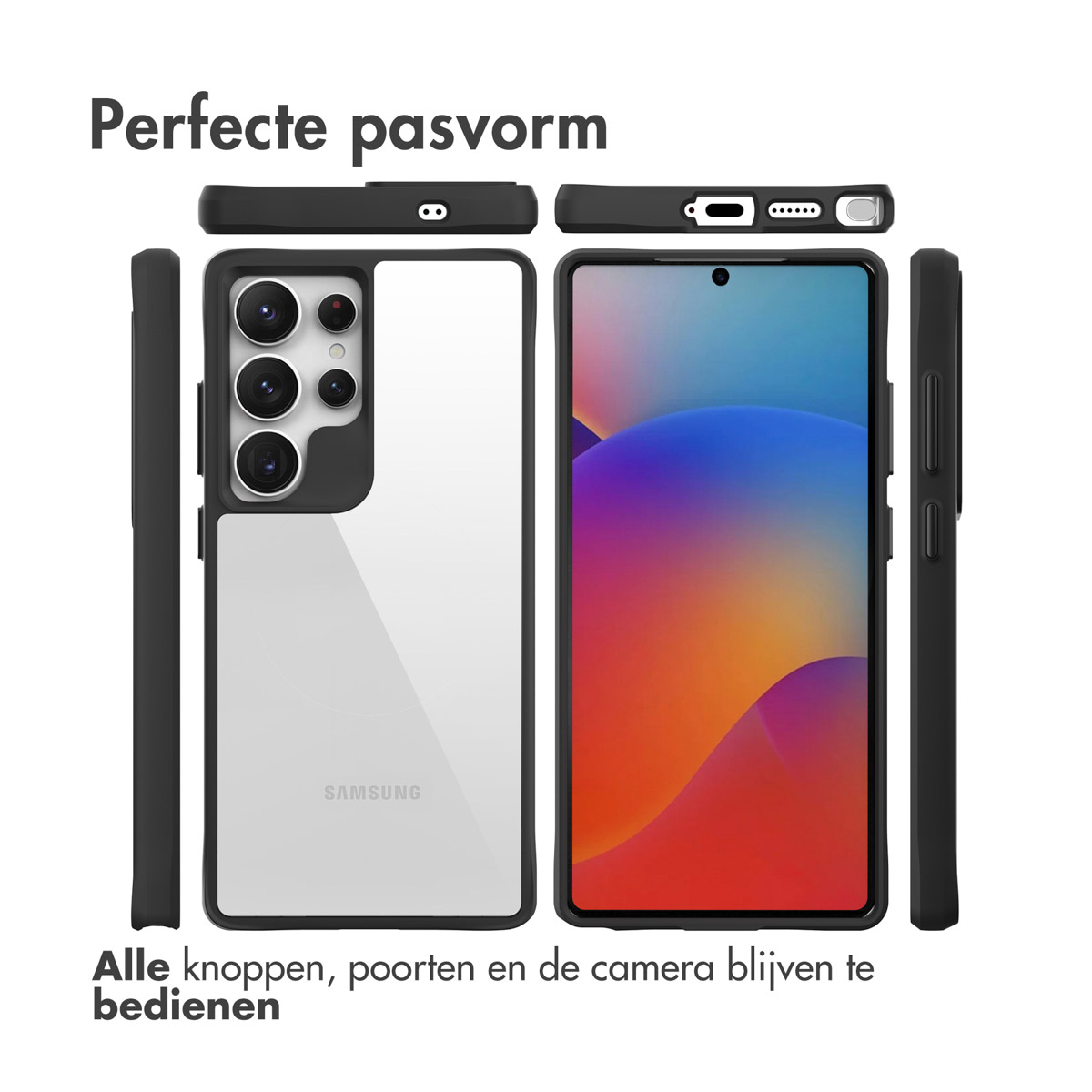 IMOSHION Rugged Hybrid Carbon COVER per Samsung Galaxy S25 Ultra, Nero