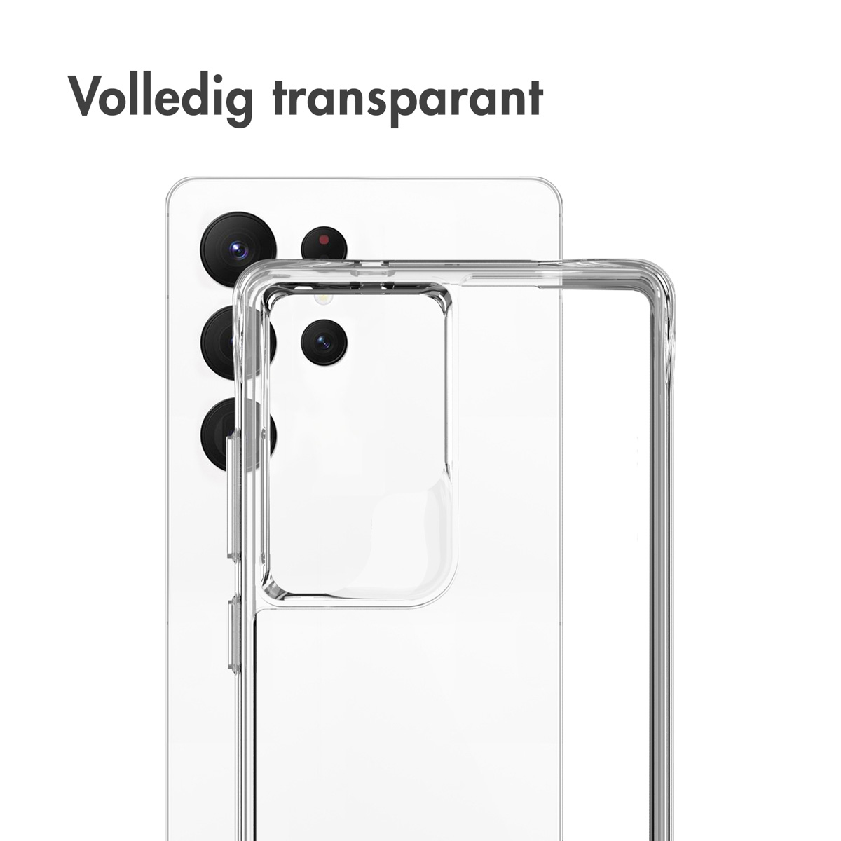 Custodia trasparente per telefono su un telefono con sfondo trasparente.