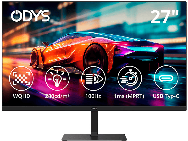 ODYS i27-Q-100 27 Zoll WQHD Monitor (1 ms Reaktionszeit , 100 Hz , 100 Hz nativ)