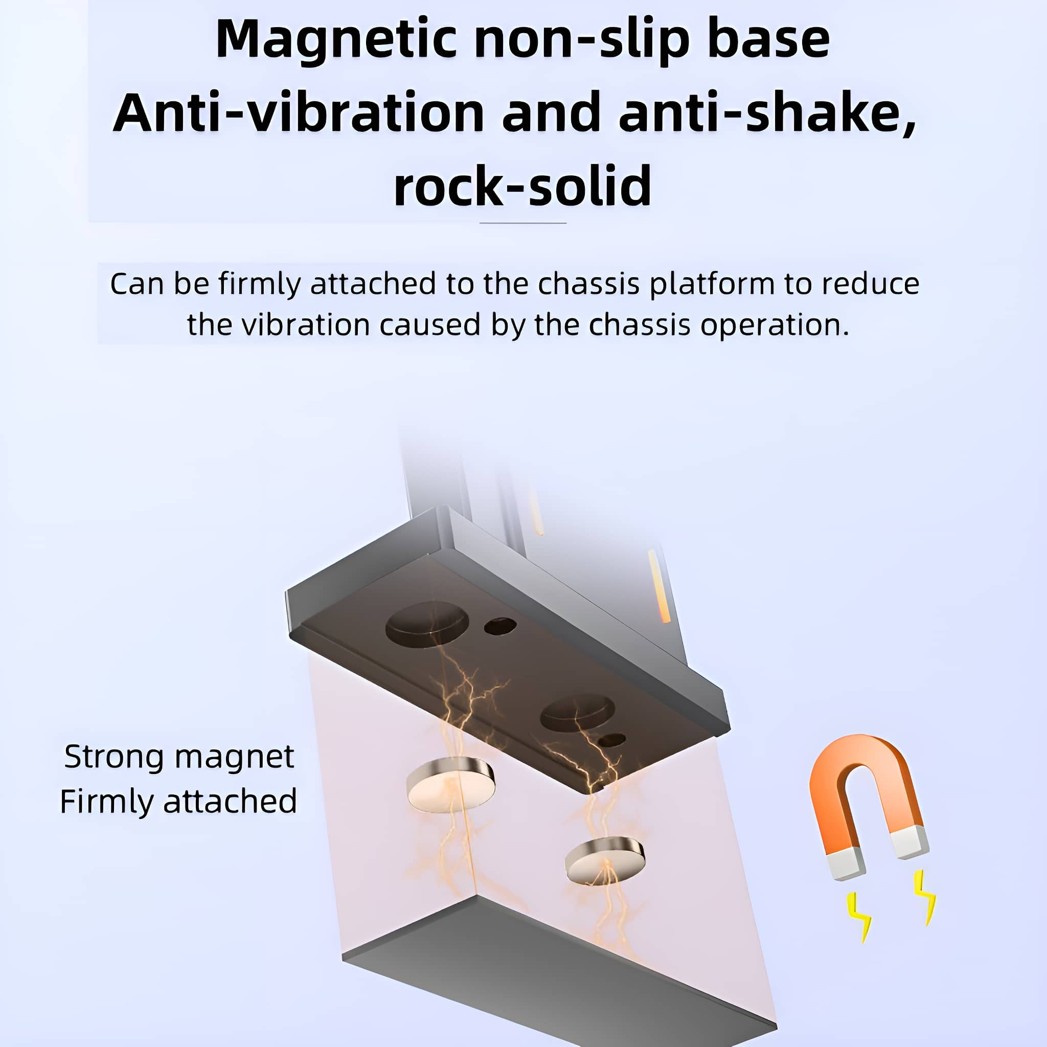 Diagramm eines Magnetfußes mit Magneten, für Anti-Vibration und Anti-Shake.