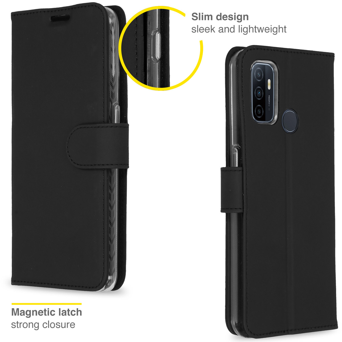 ACCEZZ Wallet Booktype OPPO A53(S) Zwart Phone case Black