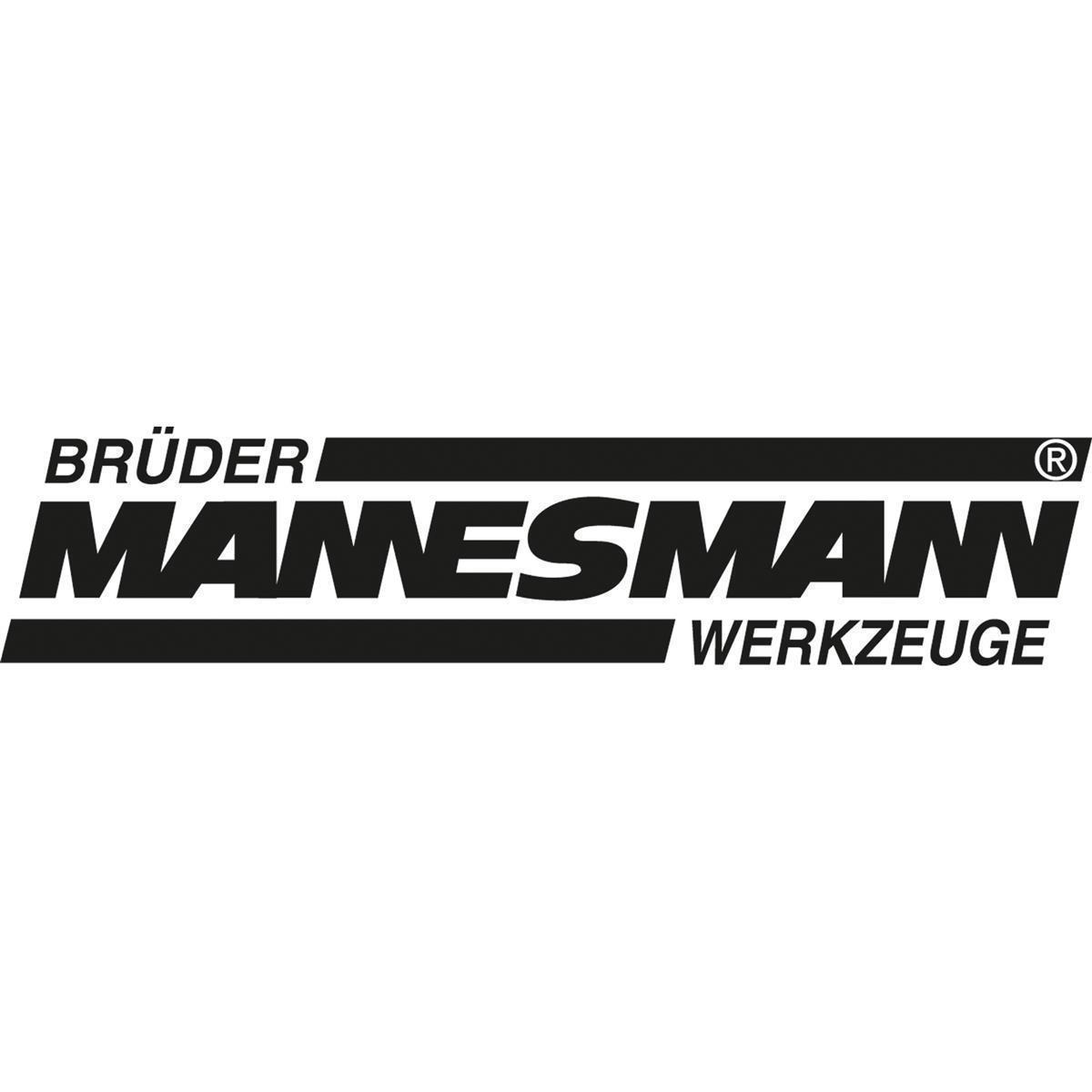 Schwarz-weiß Brüder Mannesmann Werkzeuge Logo auf weißem Hintergrund.