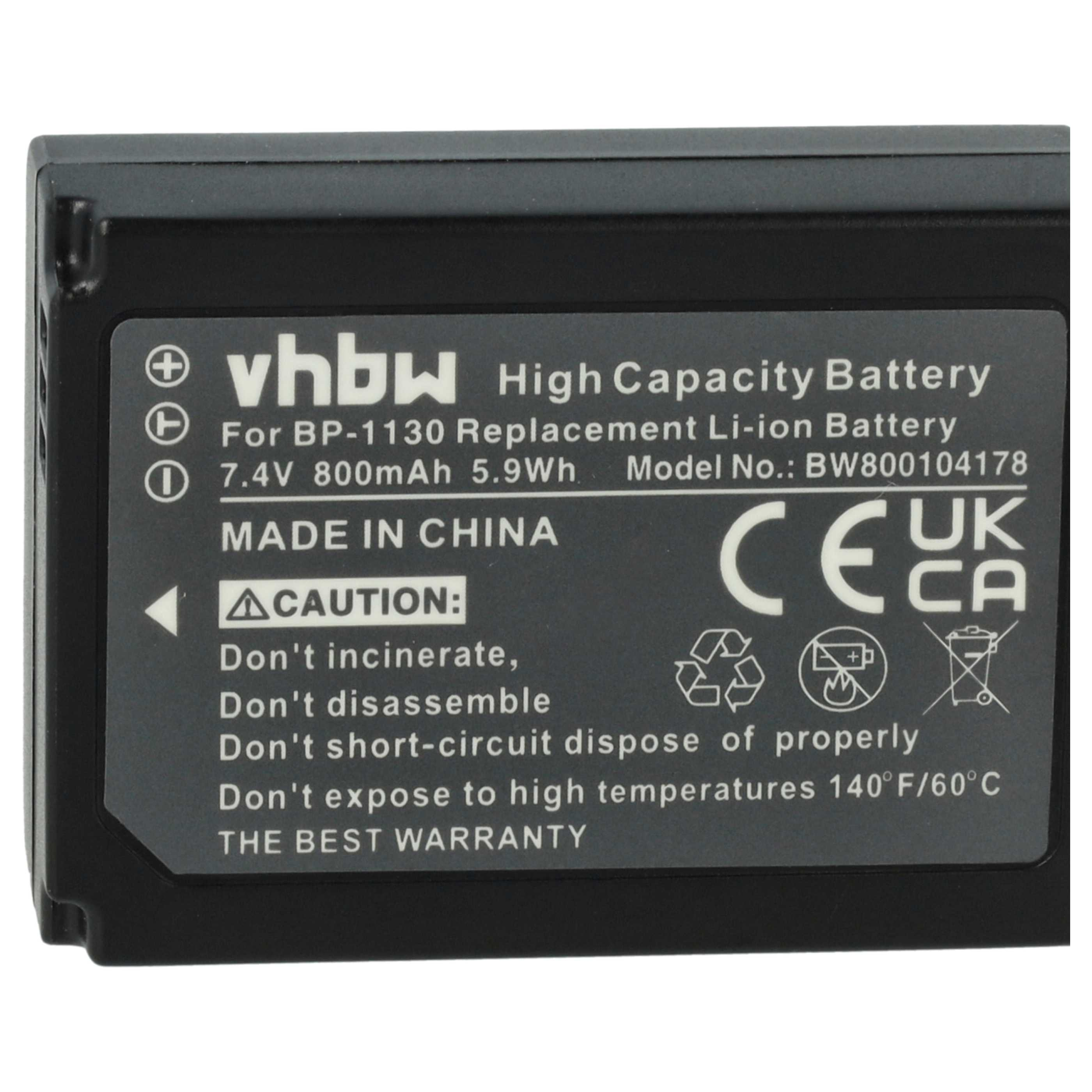 Schwarze Batterie mit weißem Text, einschließlich einer Vorsichtserklärung und Sicherheitsinformationen.