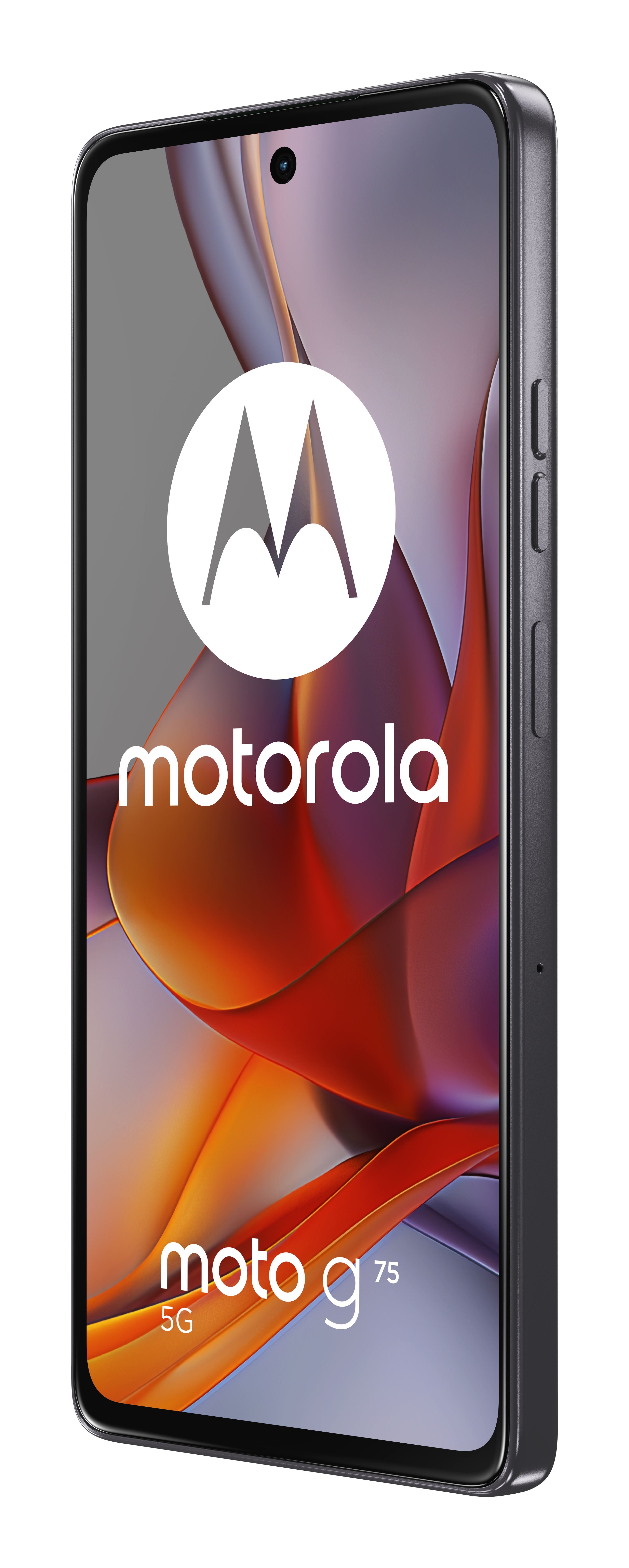 Smartfon z logo Motorola i Moto G75 5G.