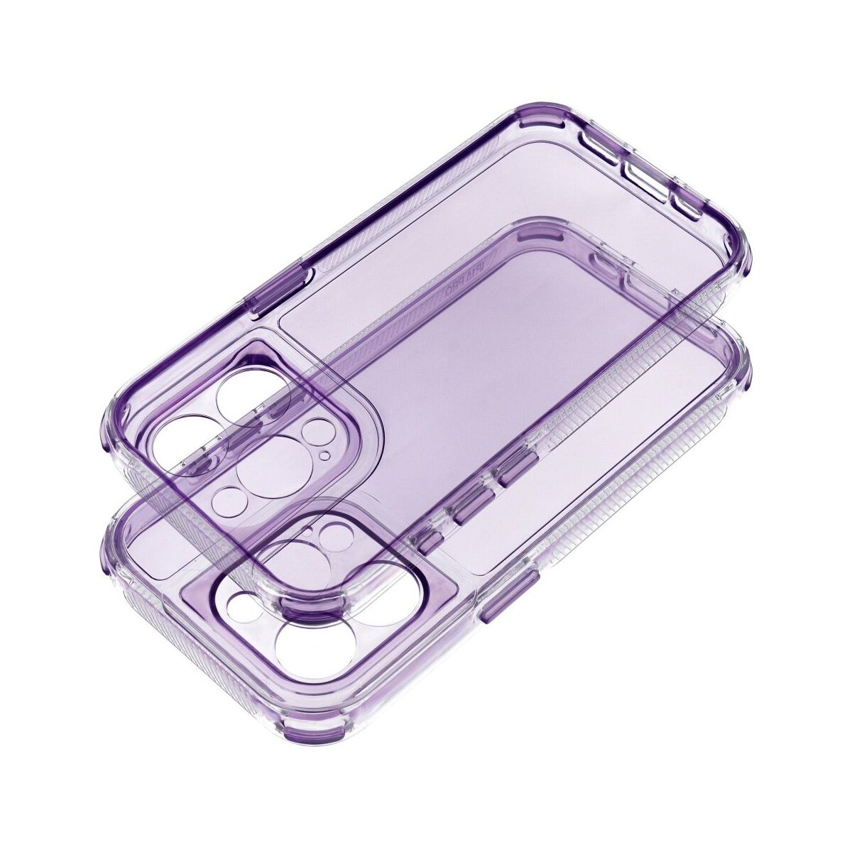 Lila transparente Handyhülle, zweiteilig.