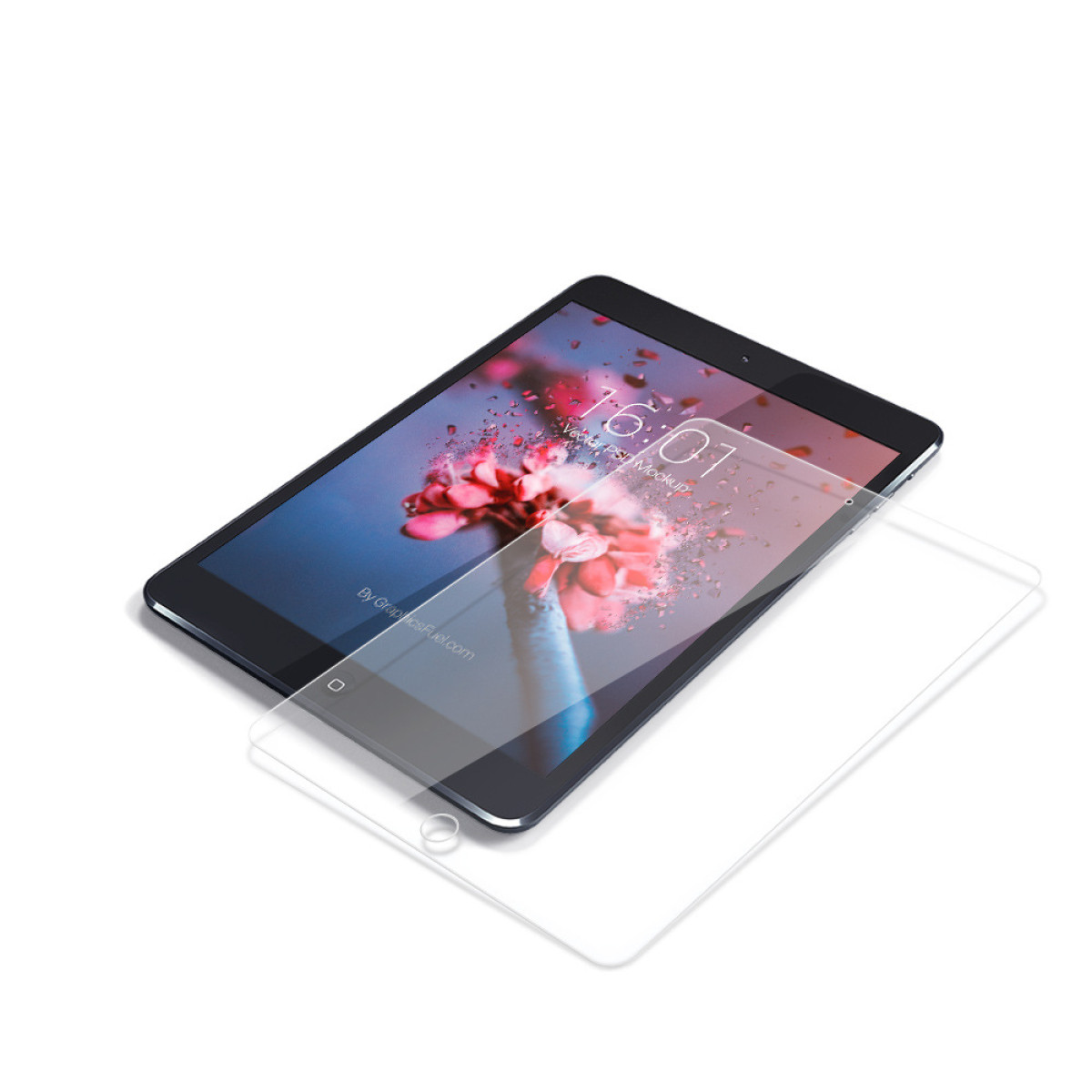 Een tablet met een schermbeschermer op zijn plaats en een andere ernaast.