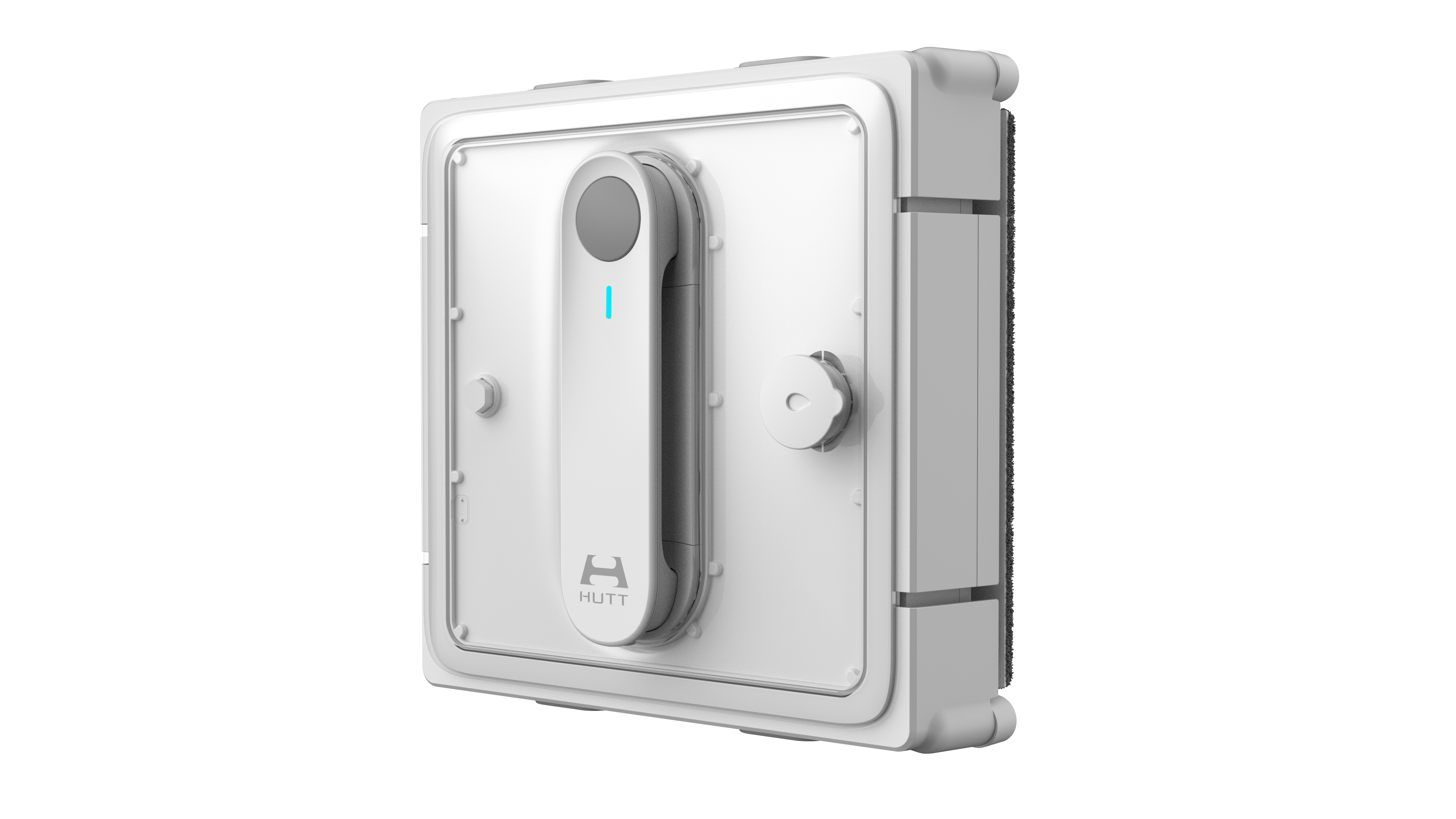 Biało-szary robot do czyszczenia okien z białym uchwytem.