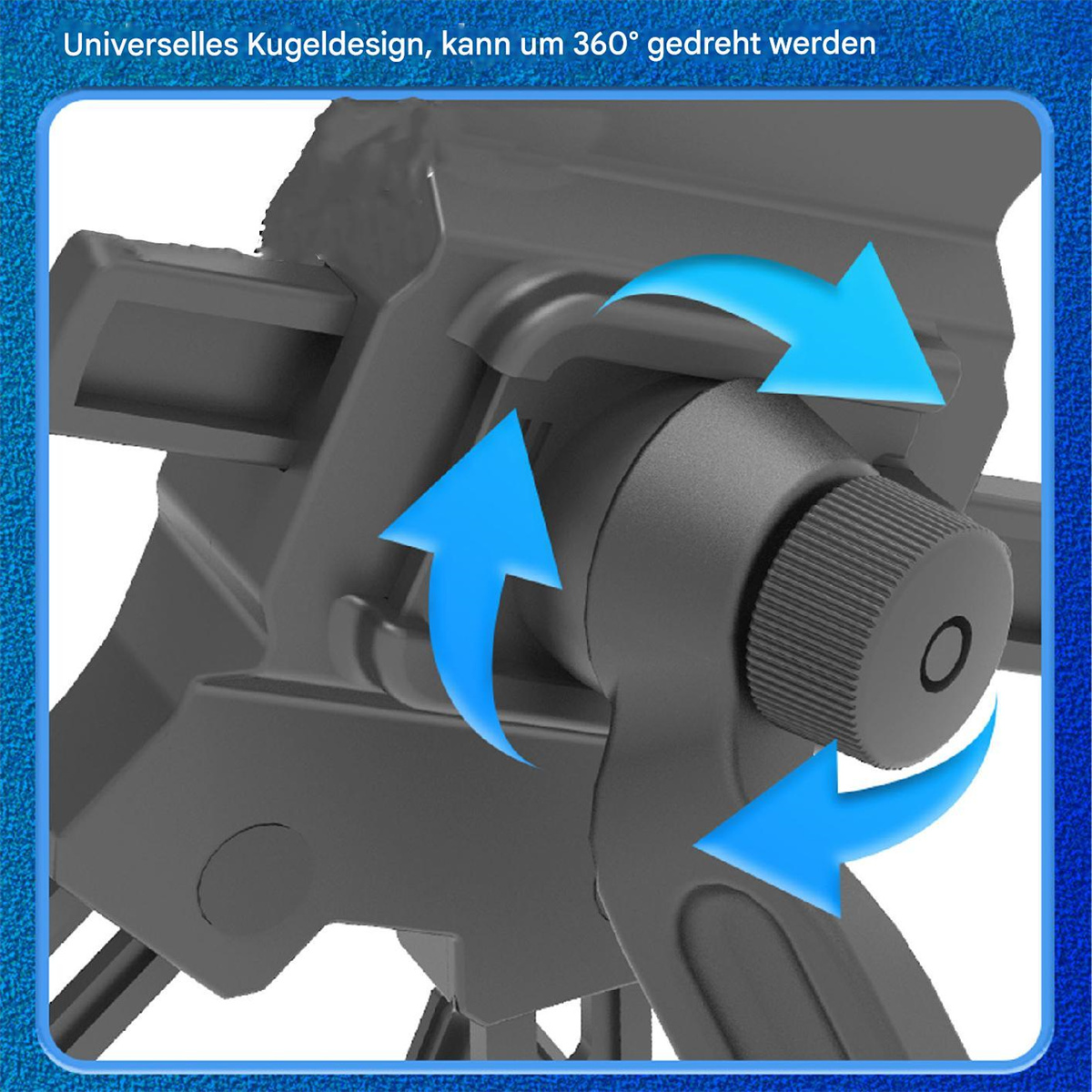 Nahaufnahme eines schwarzen Geräts mit Pfeilen.