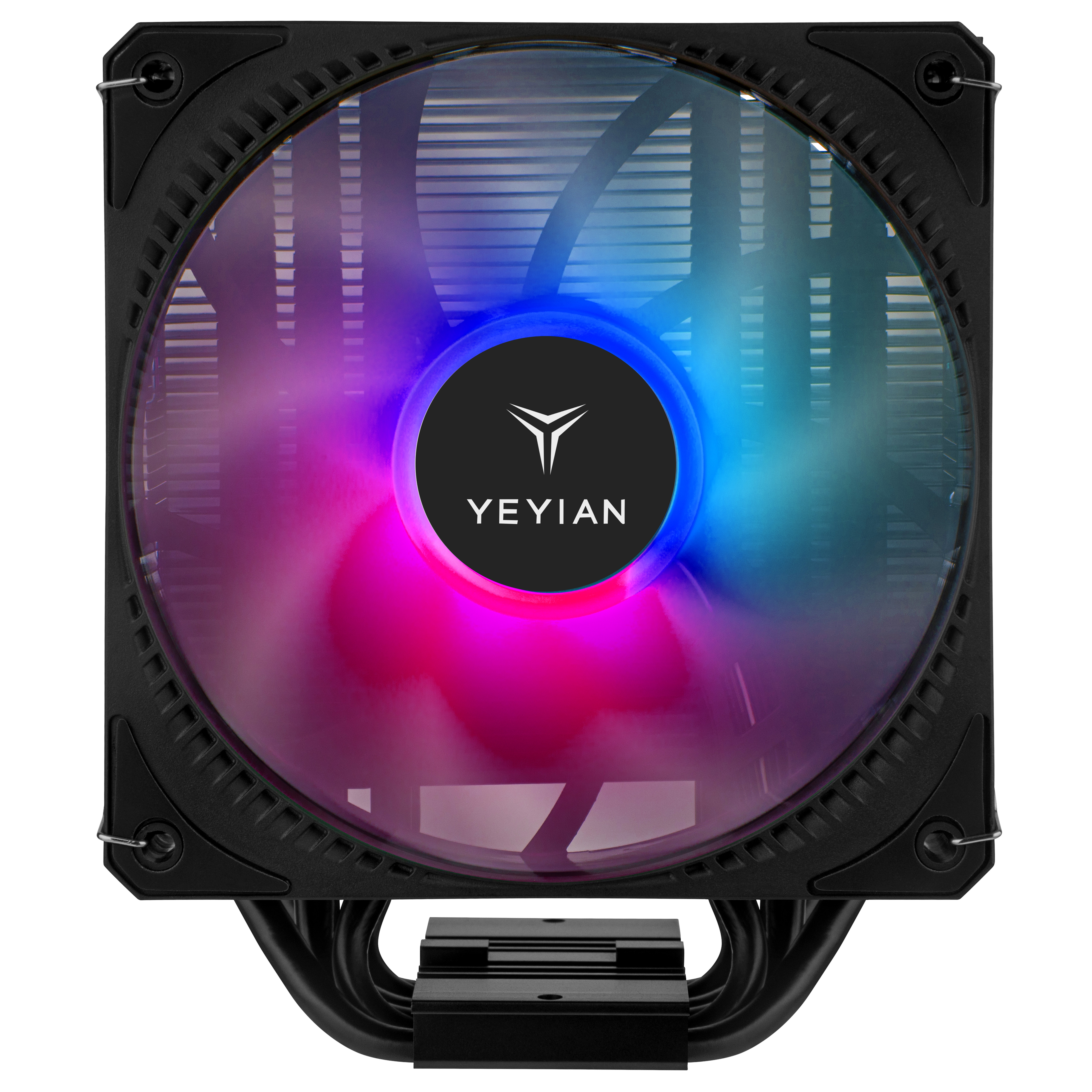 Enfriador de CPU con ventilador colorido.