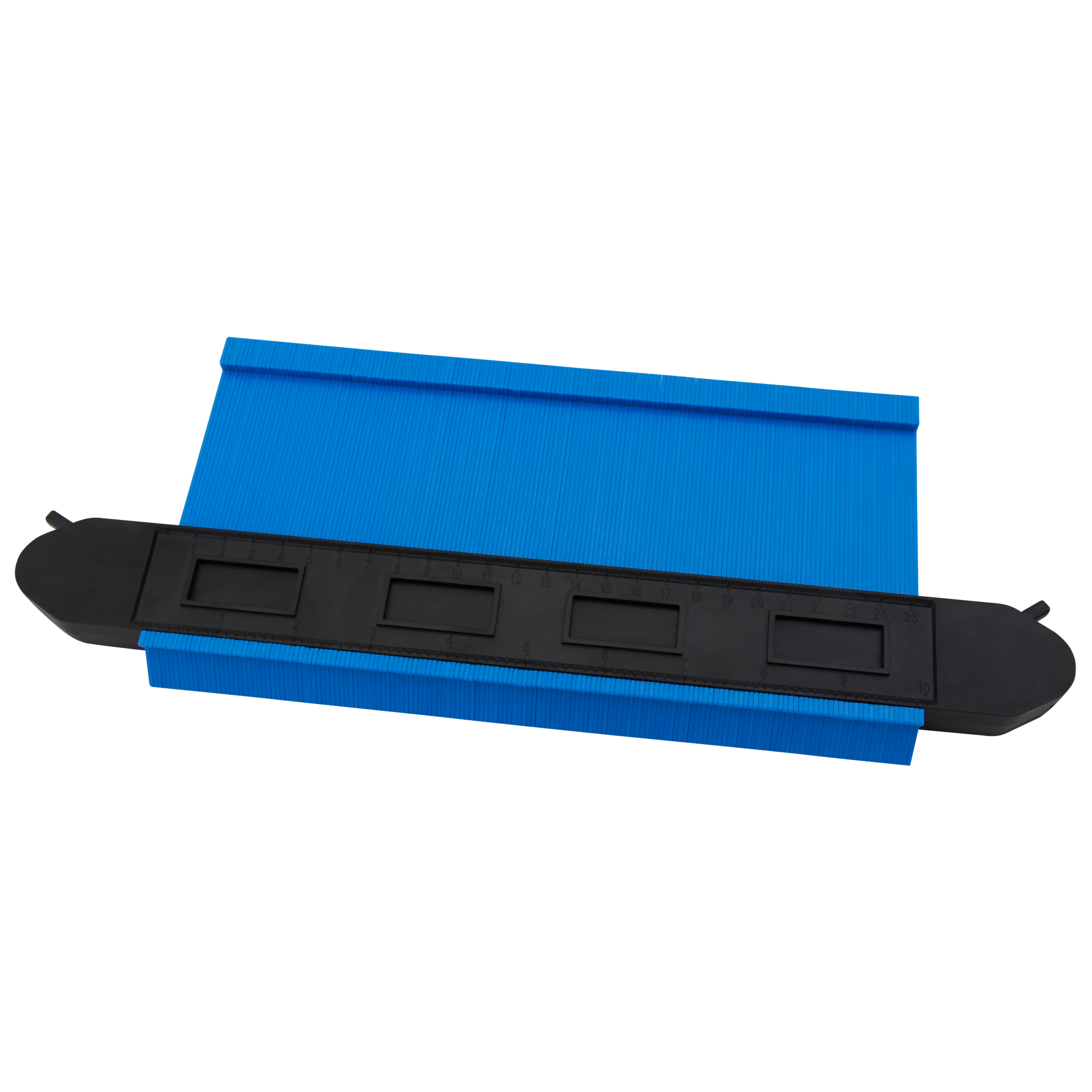 Blauer Konturenlehre. Schwarz und blau mit Zahlen. Schwarzer Hintergrund.