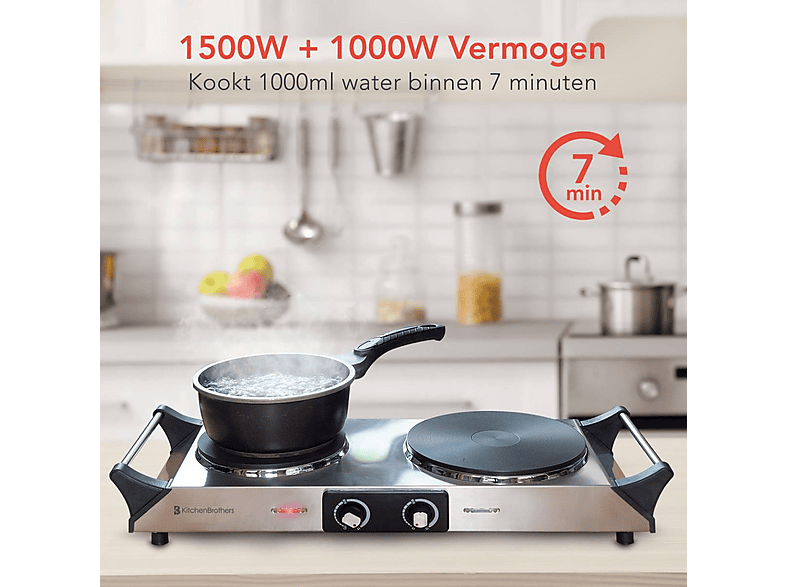 Elektrische Kookplaat Dubbel (met timer) - Senioren Kookplaat