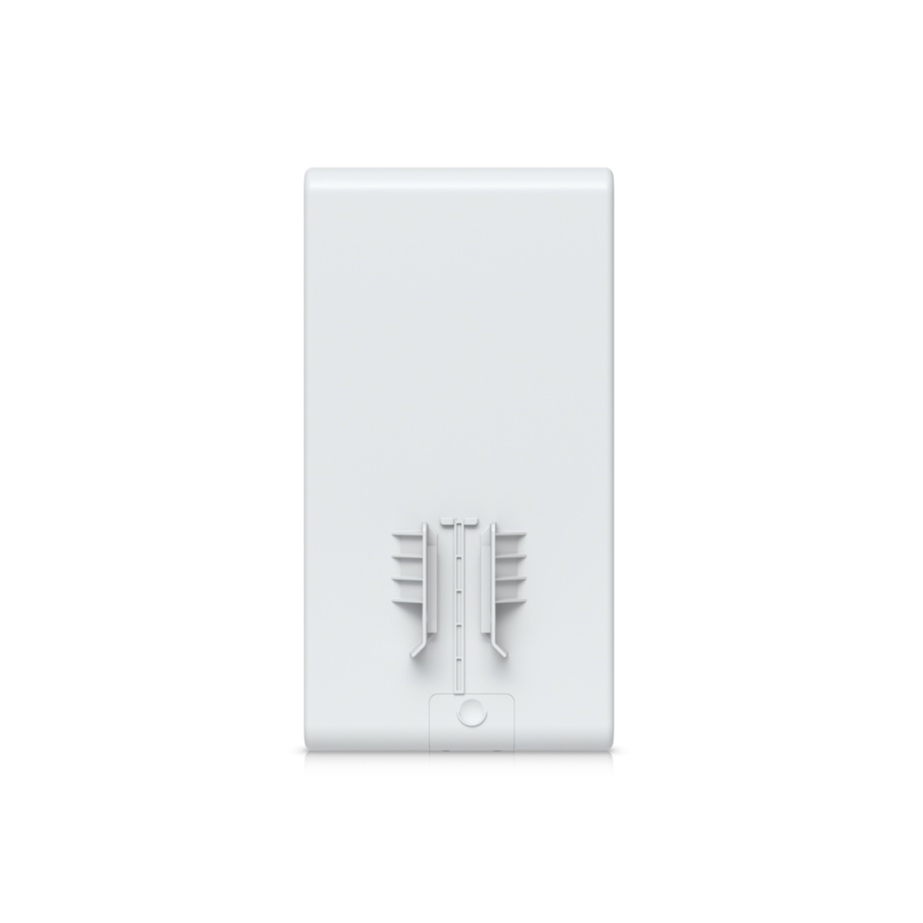 Biała, prostokątna antena na białym tle.