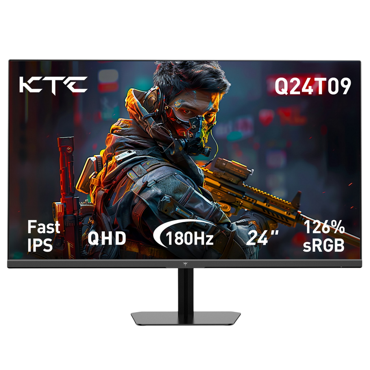 Monitor komputera wyświetlający obraz mężczyzny w masce.