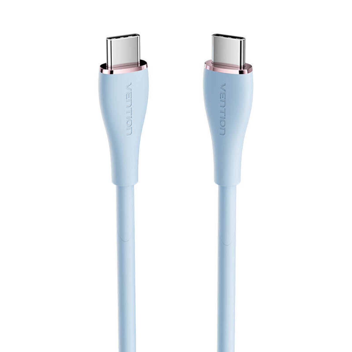 Two light blue USB-C cables side by side against a white background.