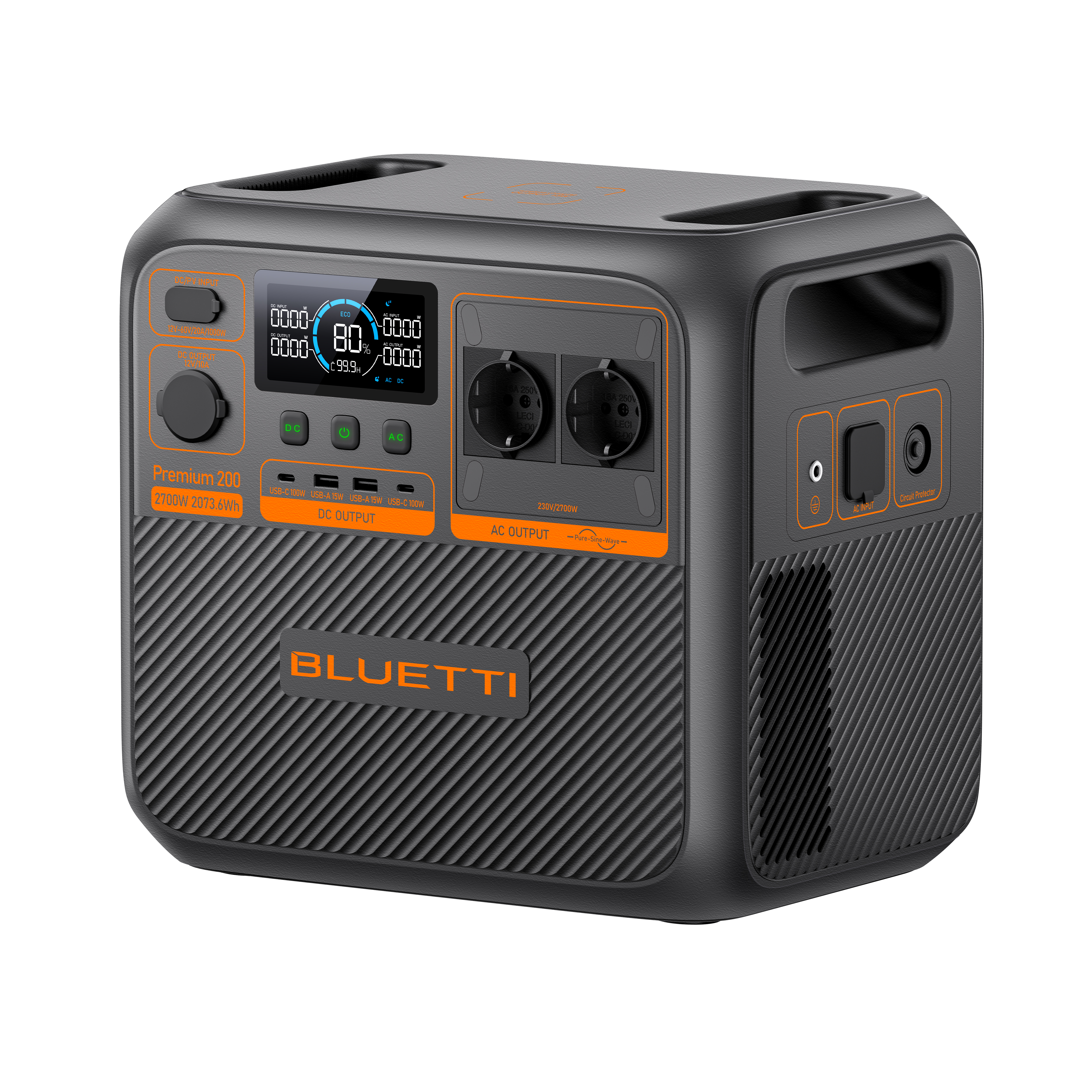 BLUETTI Premium 200 V2 UPS 2073.6 WH Kapasiteli Taşınabilir Güç Kaynağı Siyah