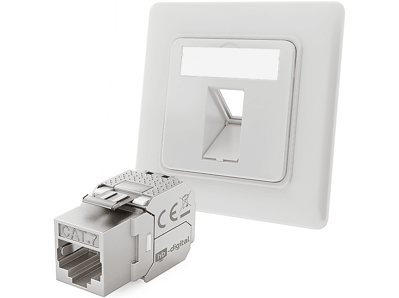 Netzwerkdose Mit 2 X Cat 8 Keystone RJ45 RAL 9010, 14,90